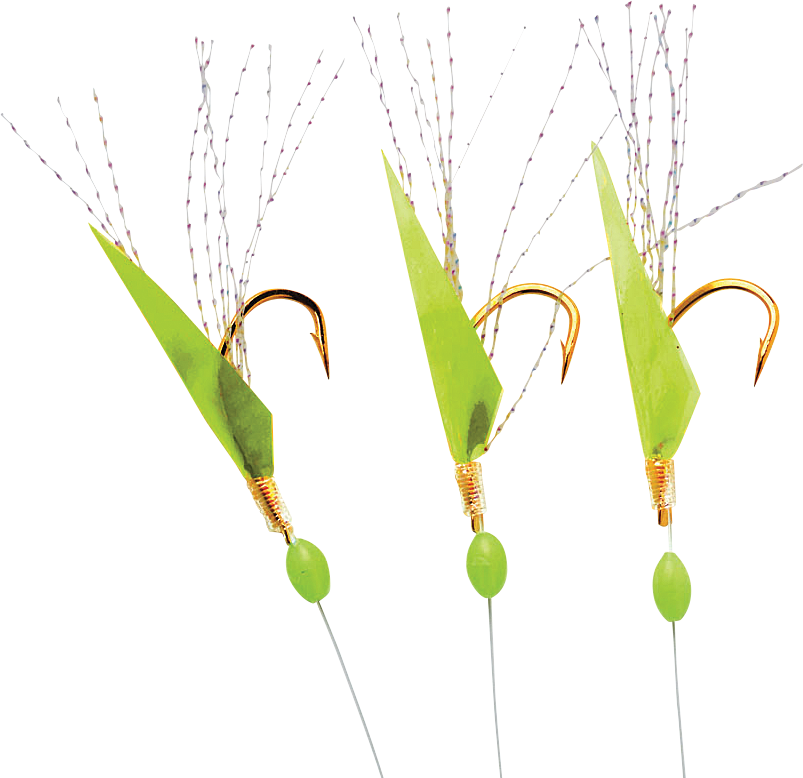P-Line Three-Hook American Shad Sabiki Rig - Chartreuse
