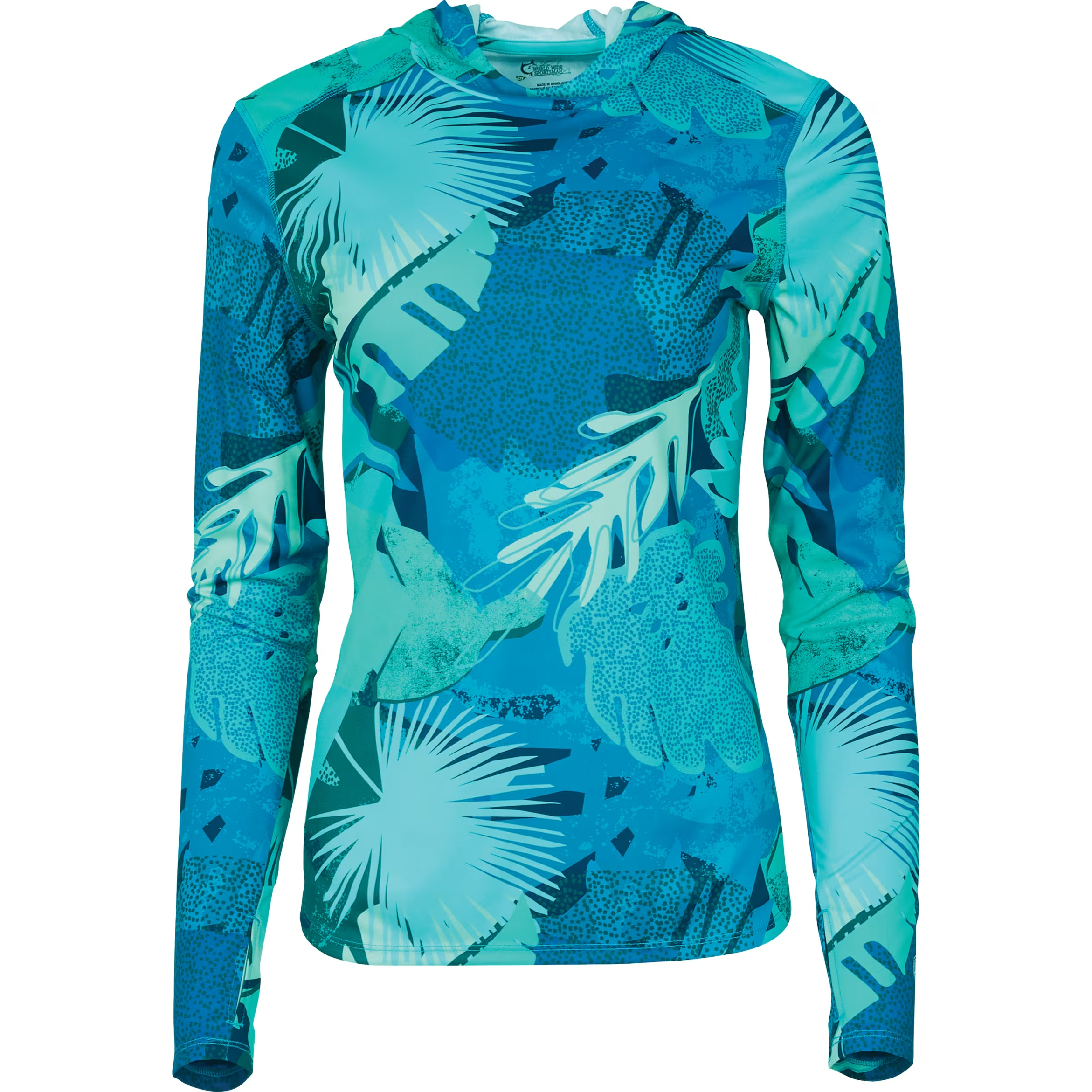 World Wide Sportsman 3D Cool Angler Long-Sleeve Hoodie for Ladies - Turkish Tropical Pompas - L