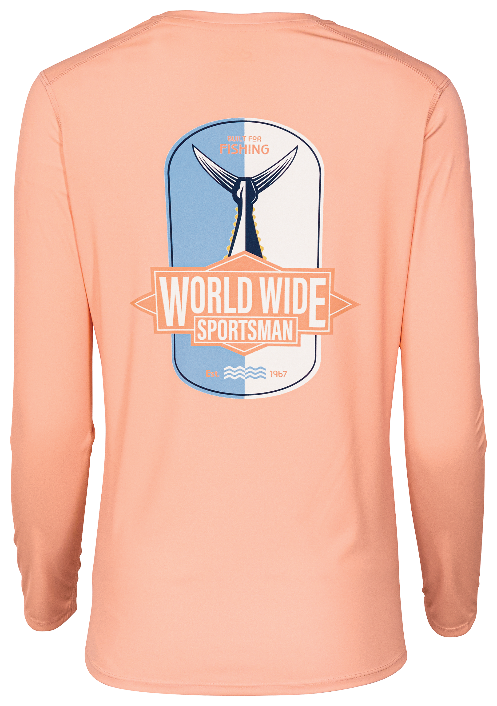 Image of World Wide Sportsman 3D Cool Graphic Angler Long-Sleeve Crew - Tropical Peach/Tuna Tail