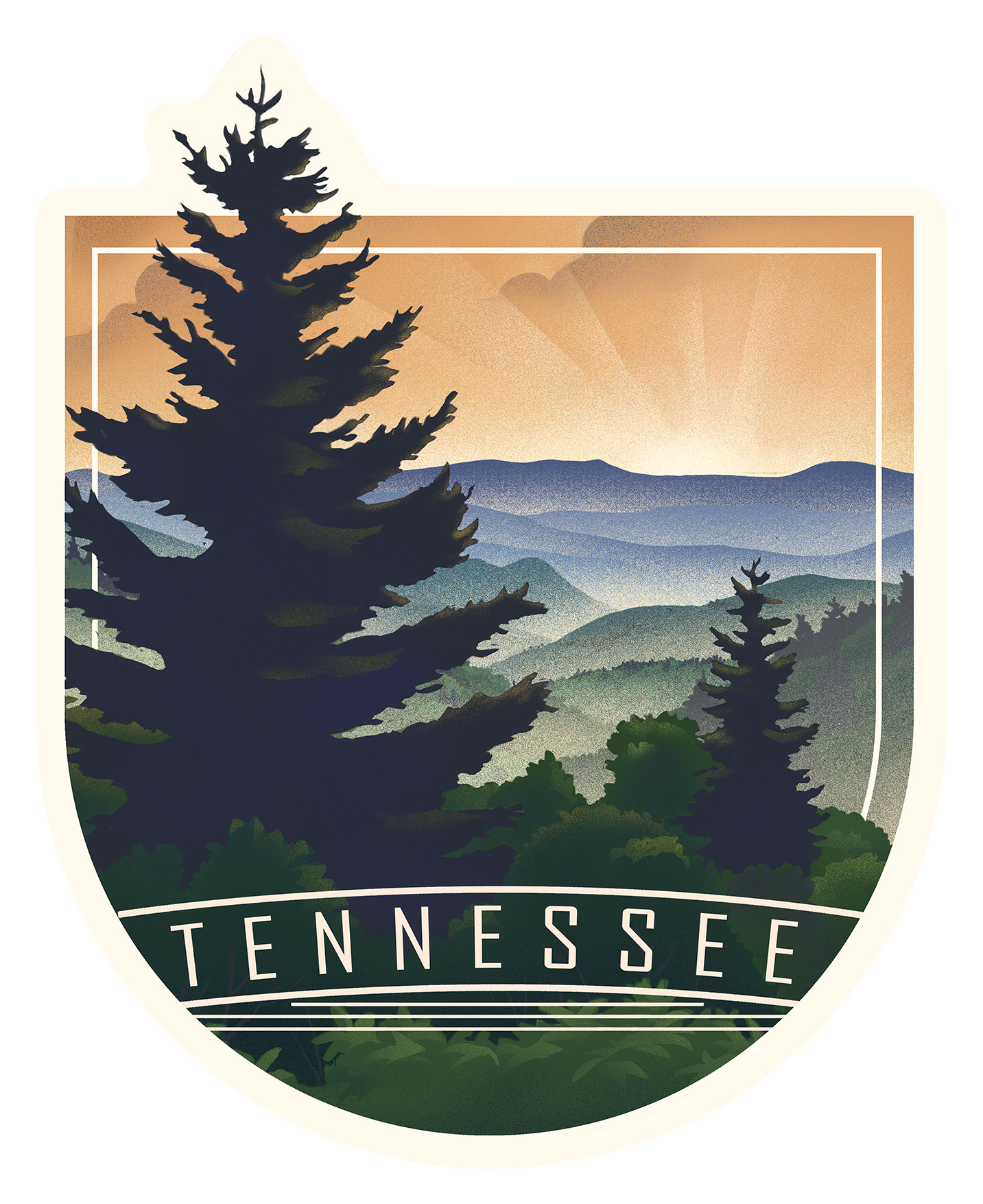 Image of Lantern Press Tennessee Forest Die-Cut Sticker