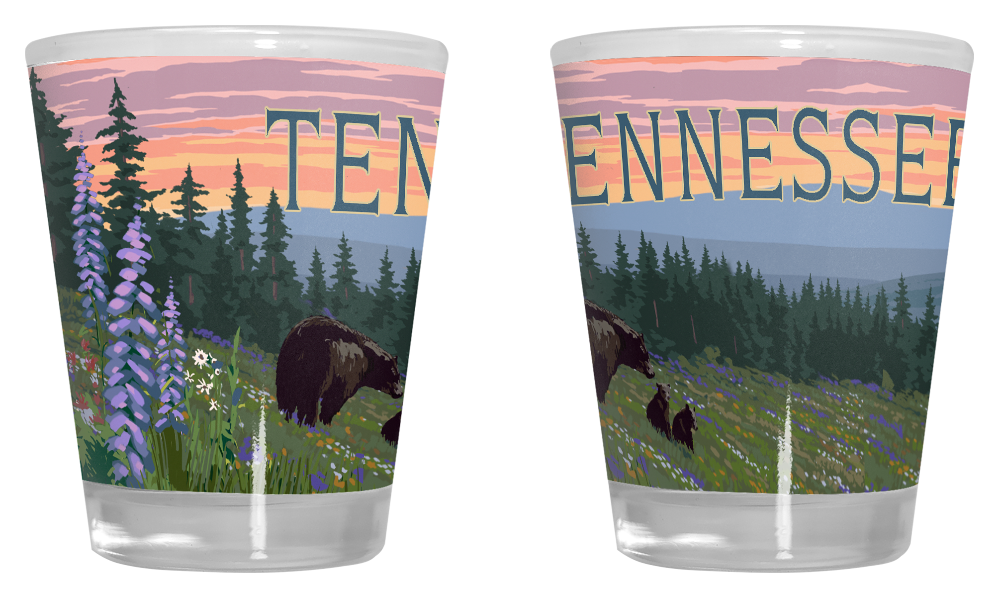 Image of Lantern Press Tennessee Bear and Spring 2 oz. Shot Glass