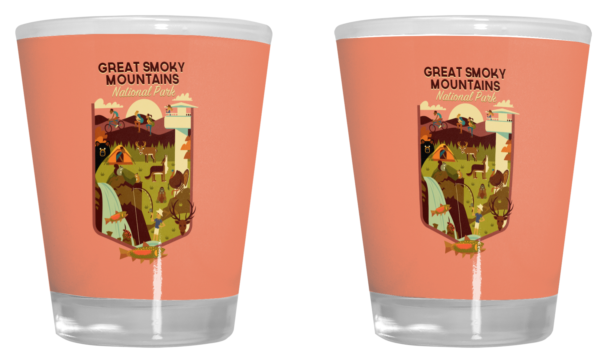 Image of Lantern Press Smoky Mountains Geometric 2 oz. Shot Glass