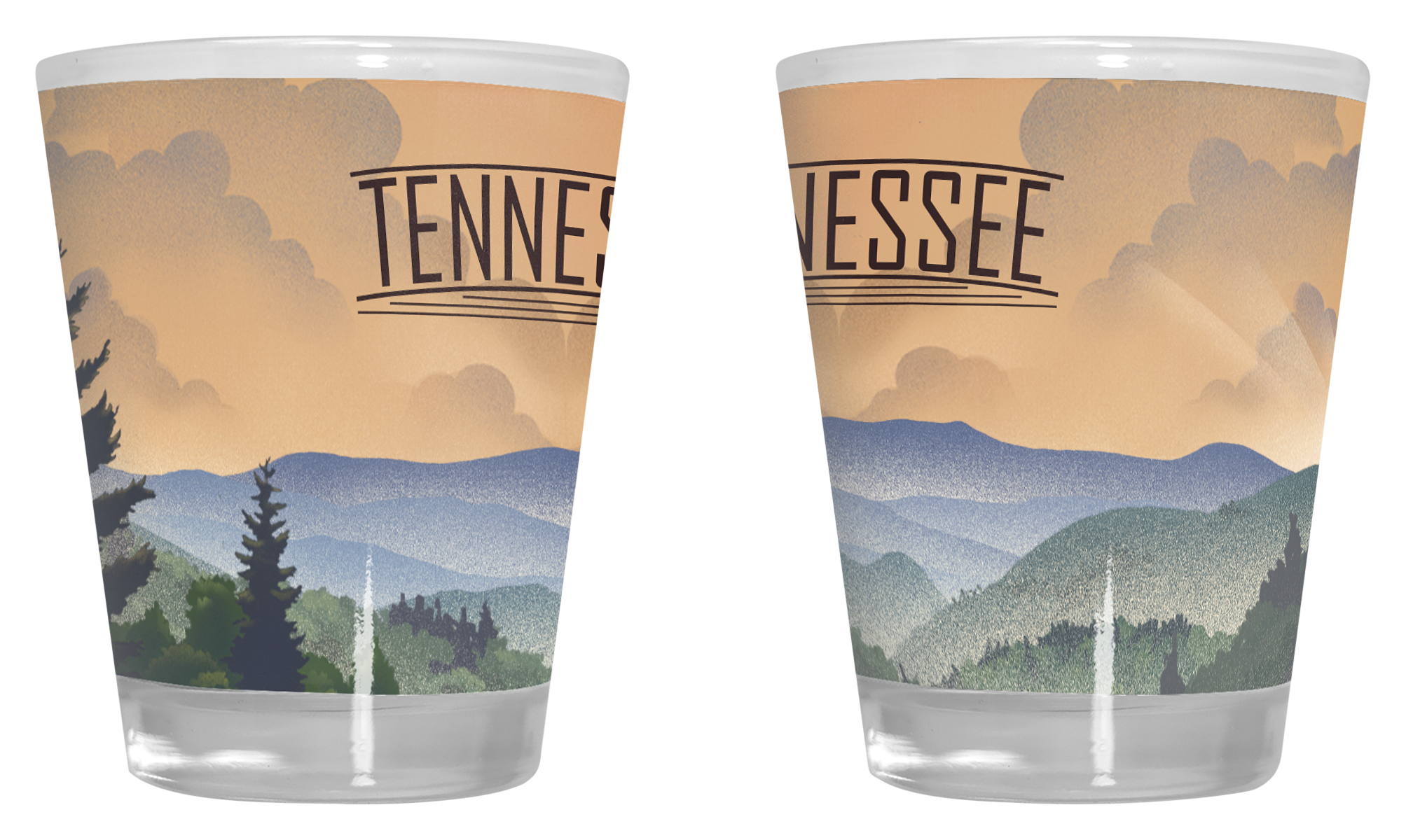 Image of Lantern Press Tennessee Lithograph 2 oz. Shot Glass