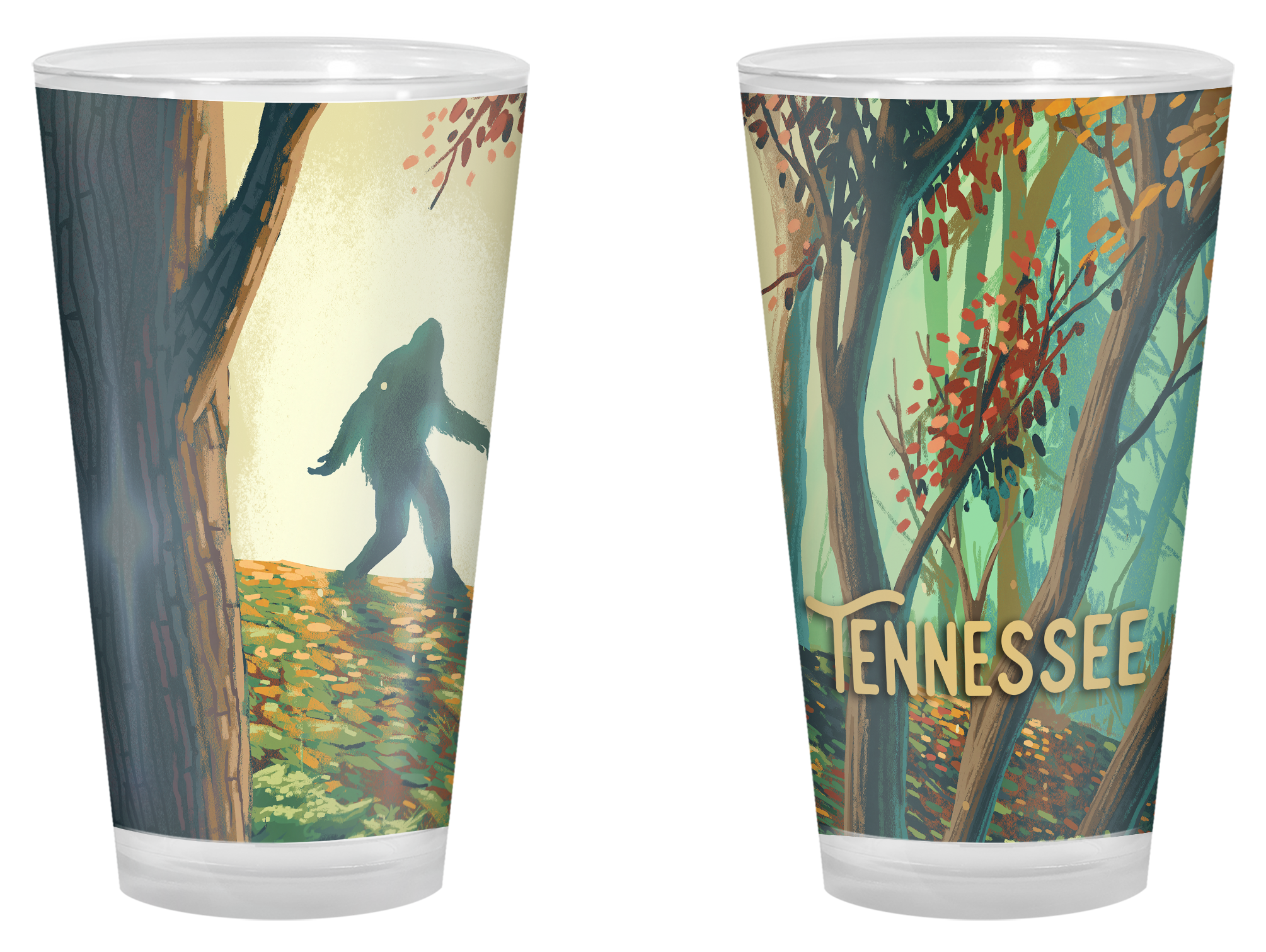 Image of Lantern Press Tennessee Bigfoot Pint Glass