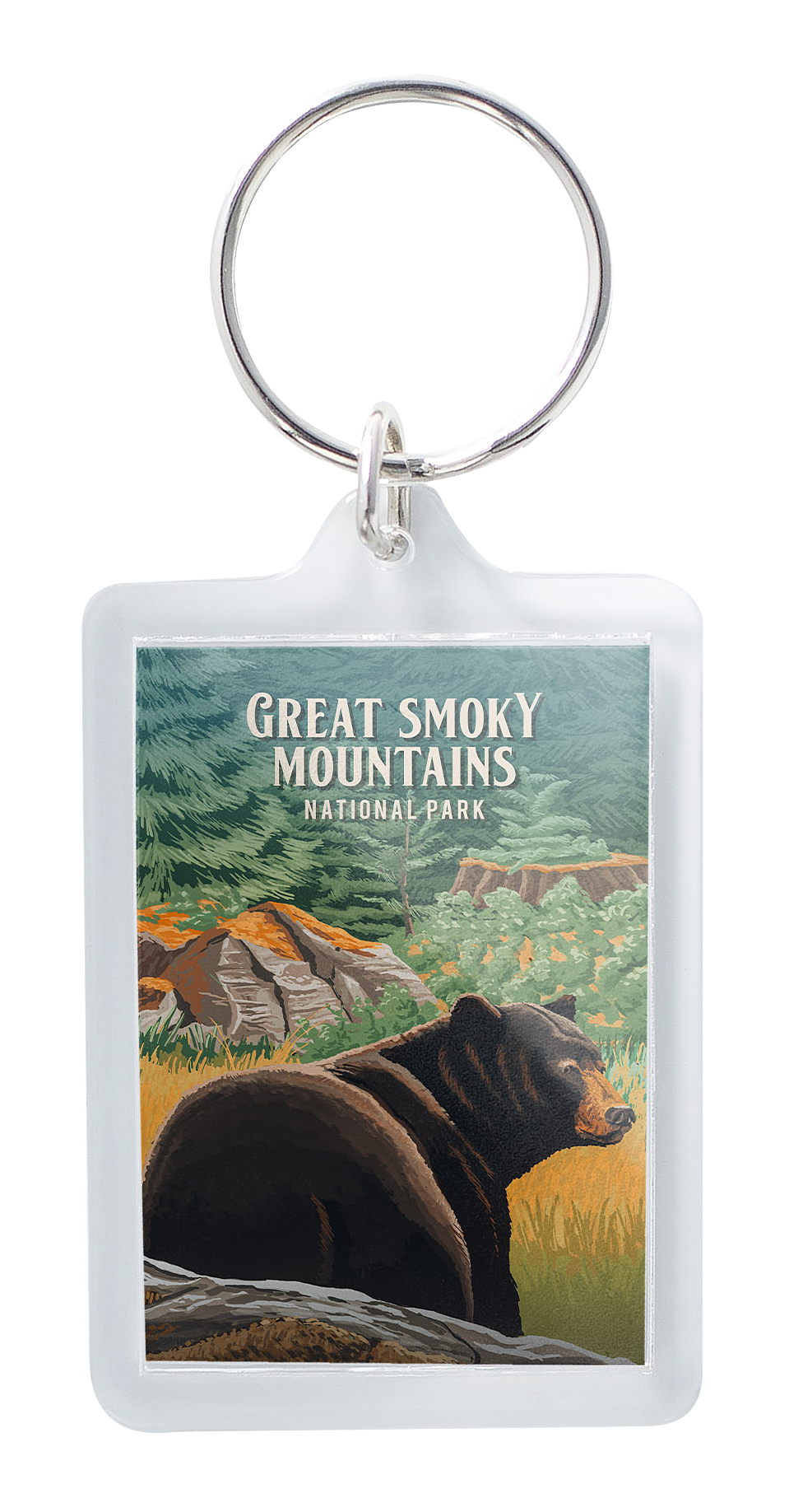 Image of Lantern Press Great Smoky Mountains Painterly Acrylic Keychain