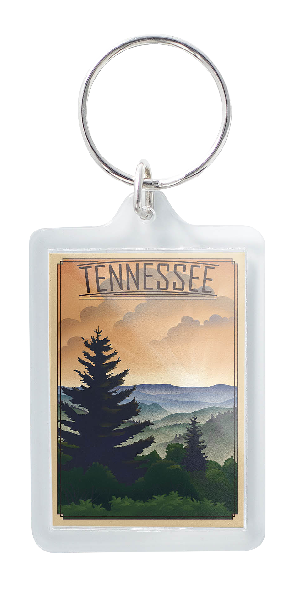 Image of Lantern Press Tennessee Lithograph Acrylic Keychain