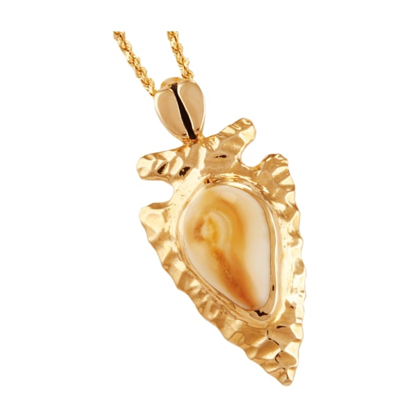 Frontier Collection Women's Custom 10-Kt.-Gold Elk-Ivory Arrowhead Necklace