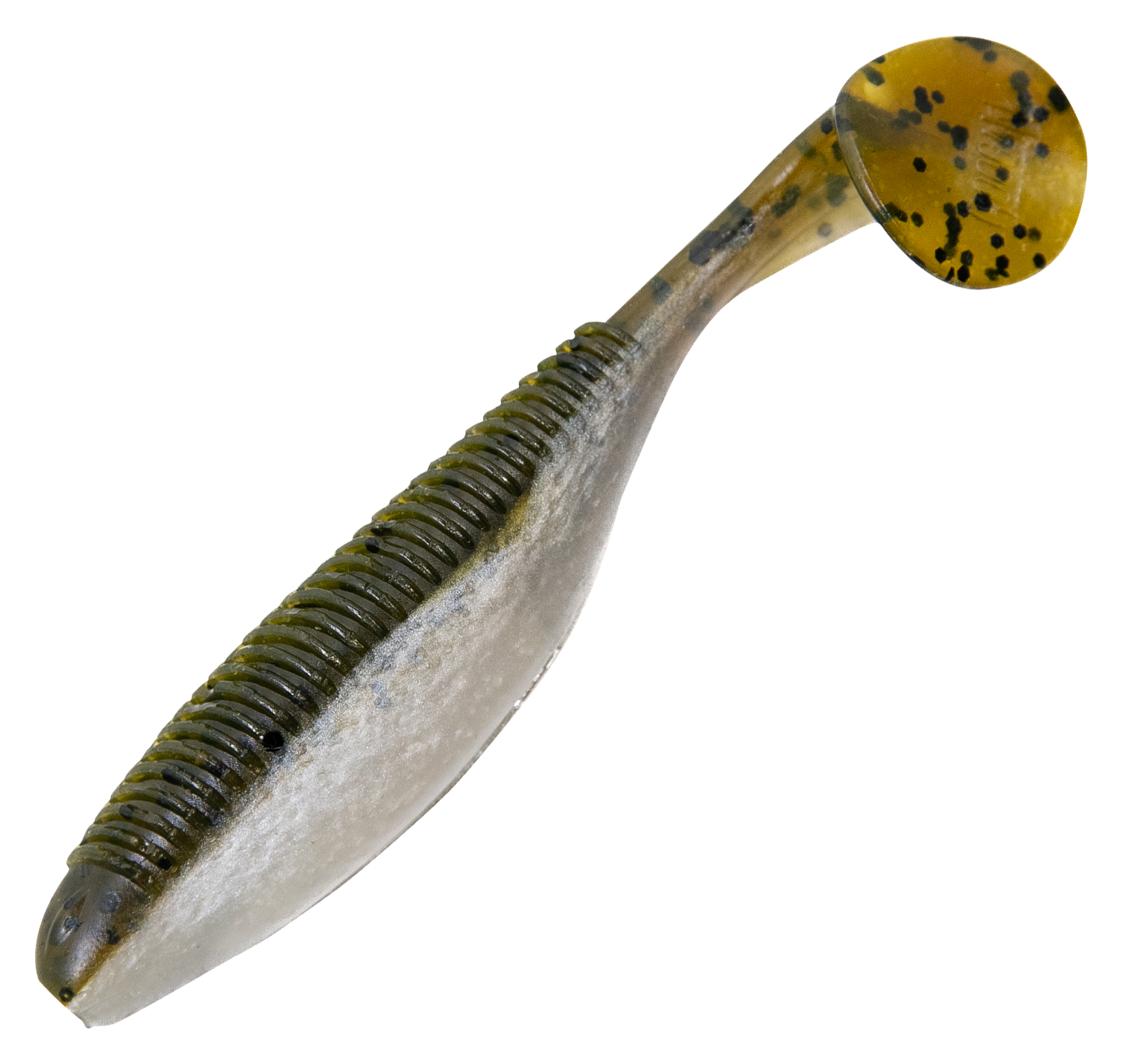 Image of "Googan Baits Saucy Slimmer - Green Pumpkin Pearl - 4"""