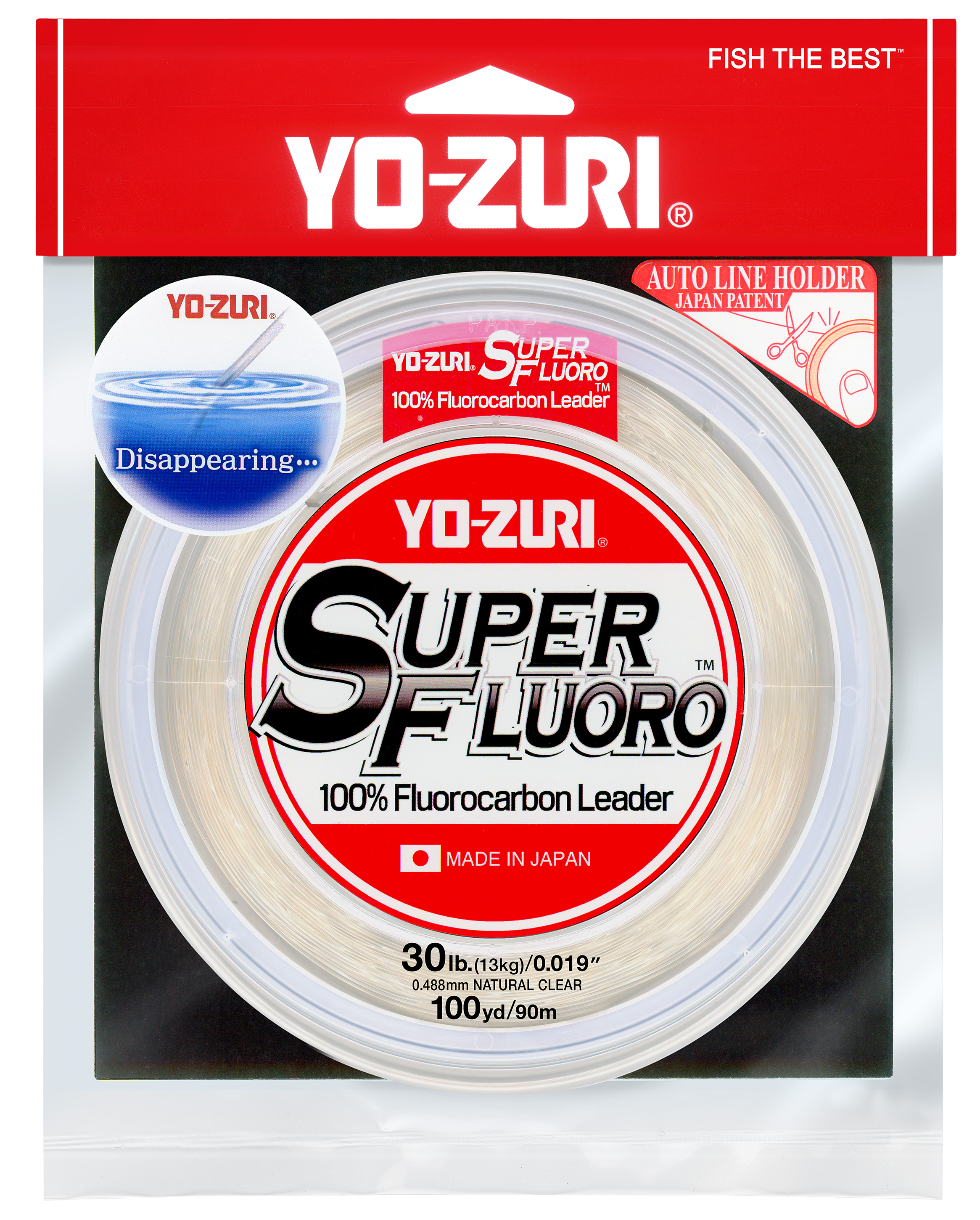 YO-ZURI HYBRID Fluorocarbon Fishing Line 12lb/600yd HIVIS NEW