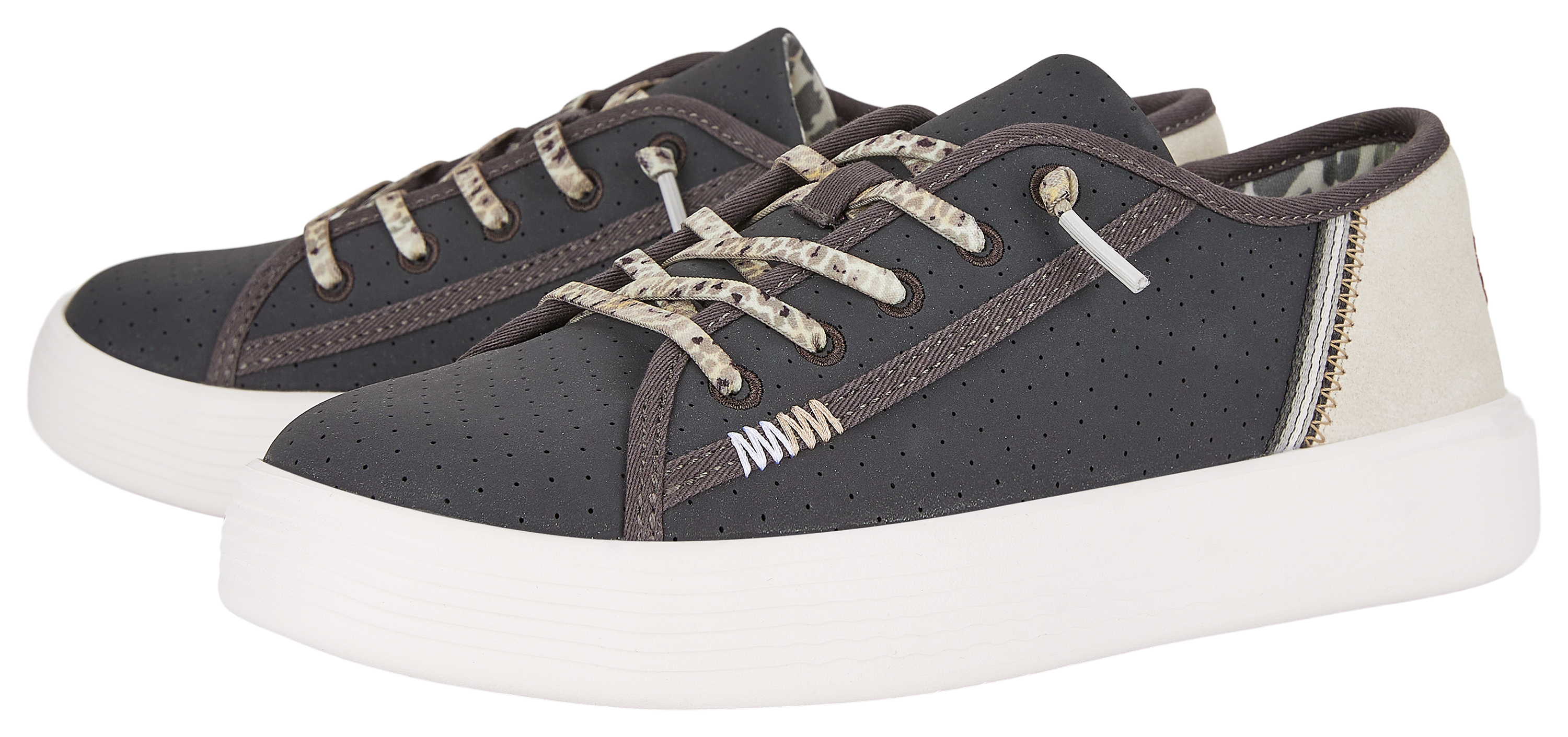 HEYDUDE Cody Perf Leather Casual Sneakers for Ladies
