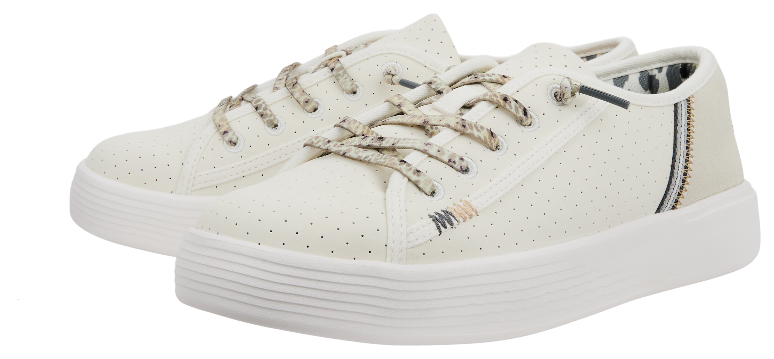 HEYDUDE Cody Perf Leather Casual Sneakers for Ladies