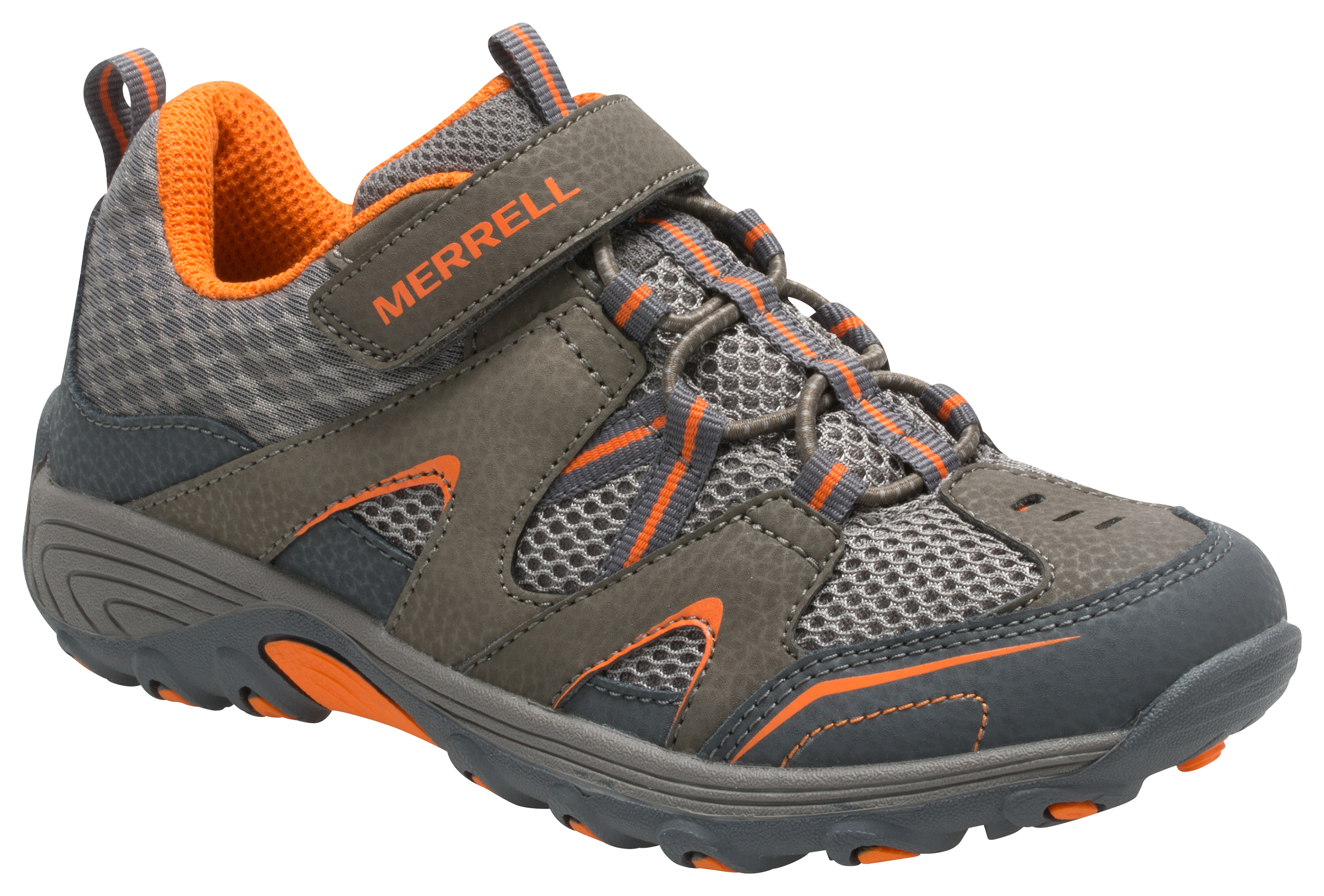 Image of Merrell Trail Chaser Hiking Shoes for Kids - Gunsmoke/Orange - 1 Kids