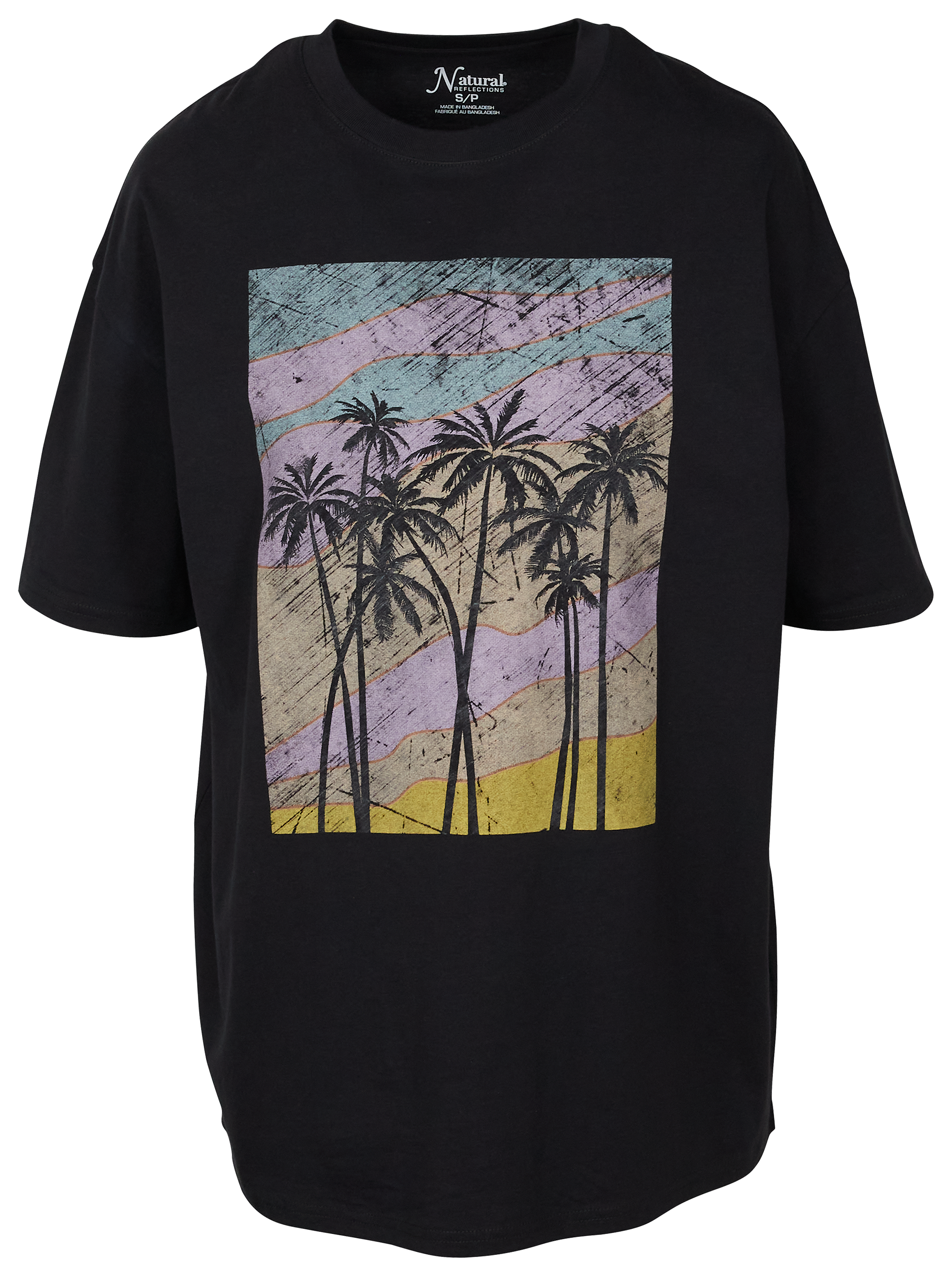 Image of Natural Reflections Beach Scene Short-Sleeve T-Shirt - Moonless Night