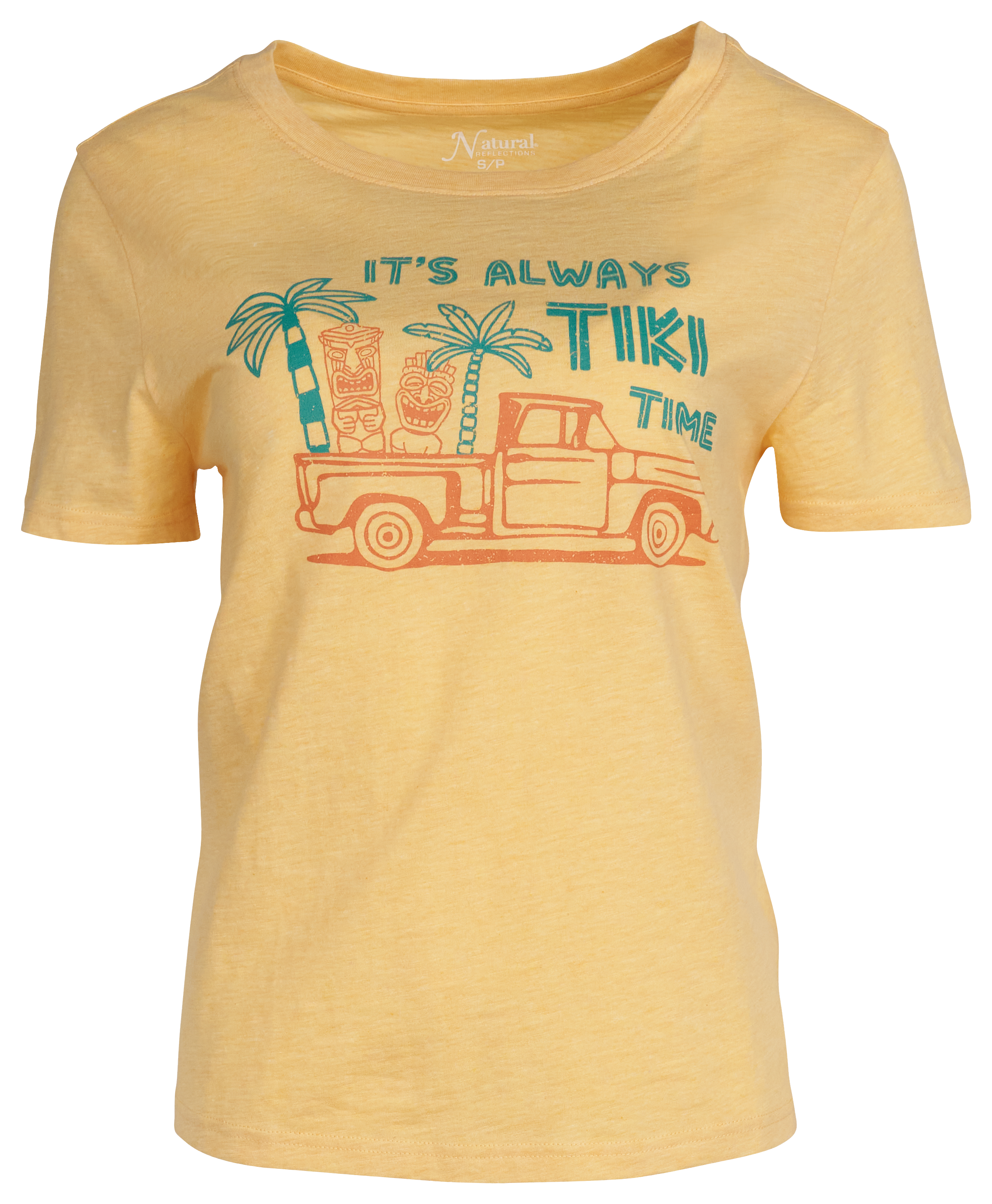 Image of Natural Reflections Tiki Time Short-Sleeve Tee - Flax Heather