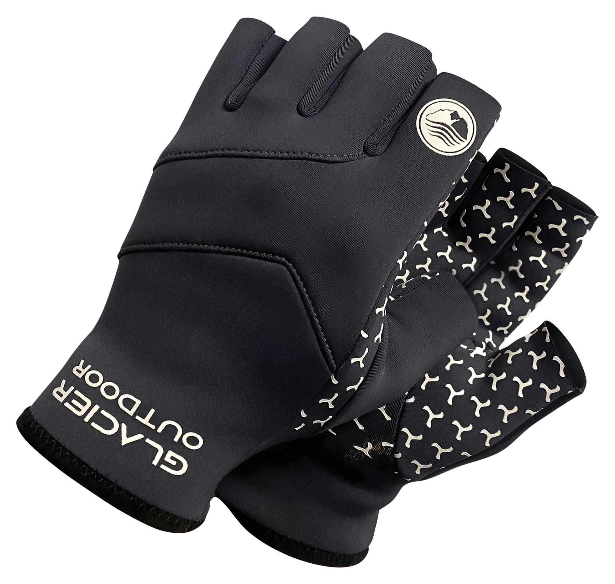 Glacier Glove Outdoor Cold River Fingerless Gloves - Black