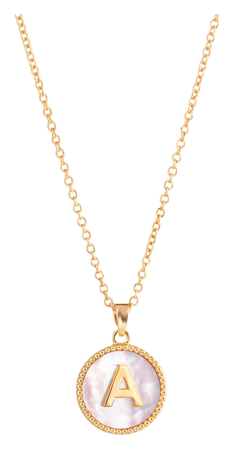 AMANDA BLU Mother of Pearl A Initial Necklace