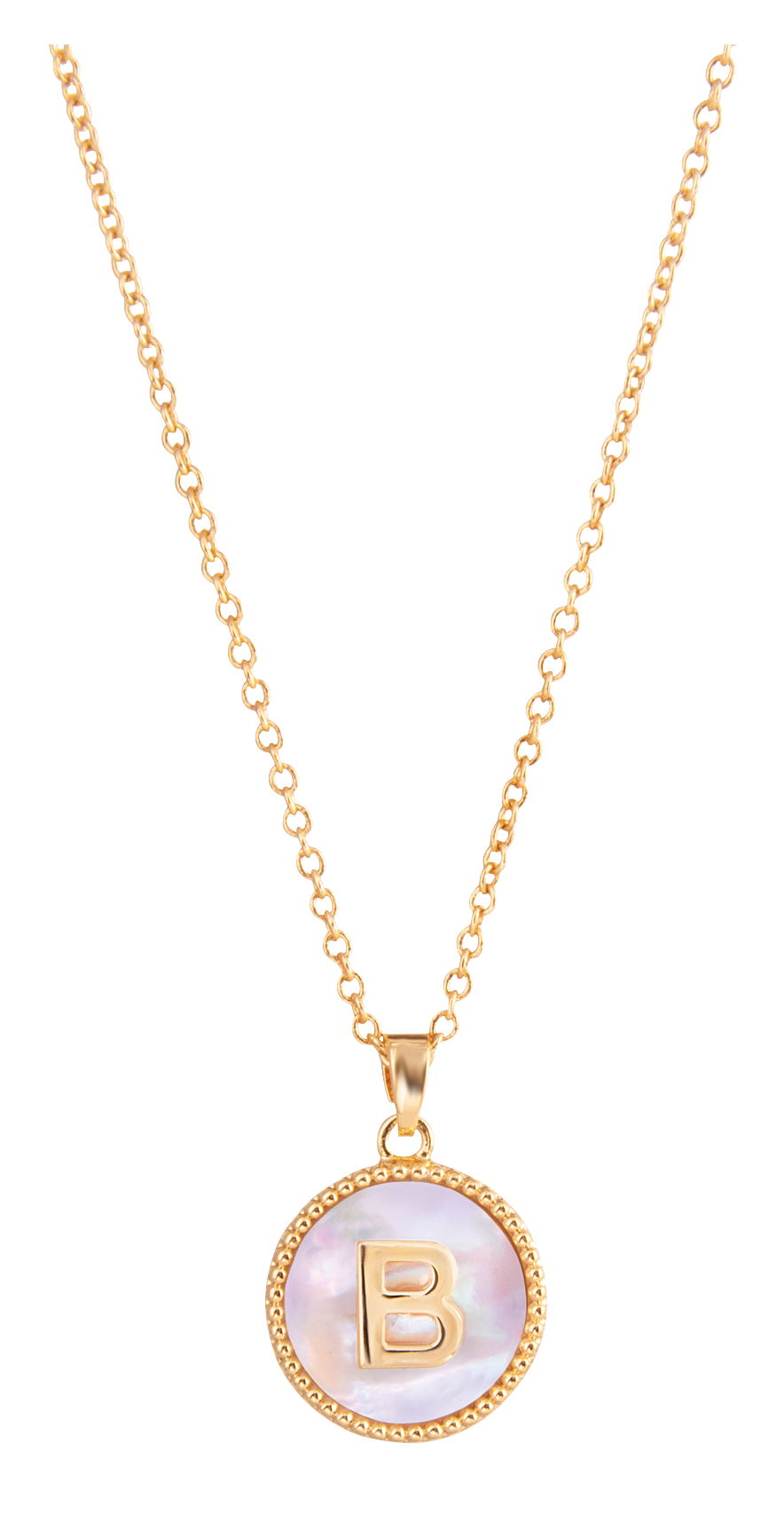 AMANDA BLU Mother of Pearl B Initial Necklace