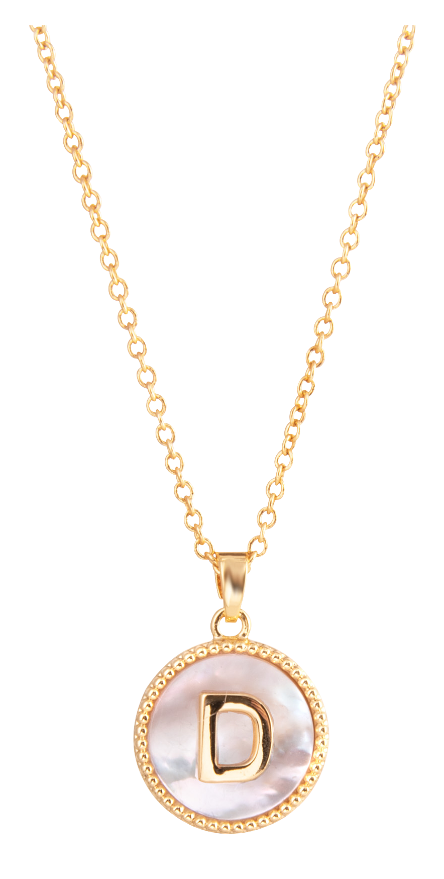 AMANDA BLU Mother of Pearl D Initial Necklace