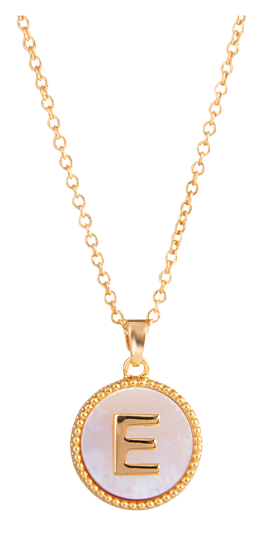 AMANDA BLU Mother of Pearl E Initial Necklace