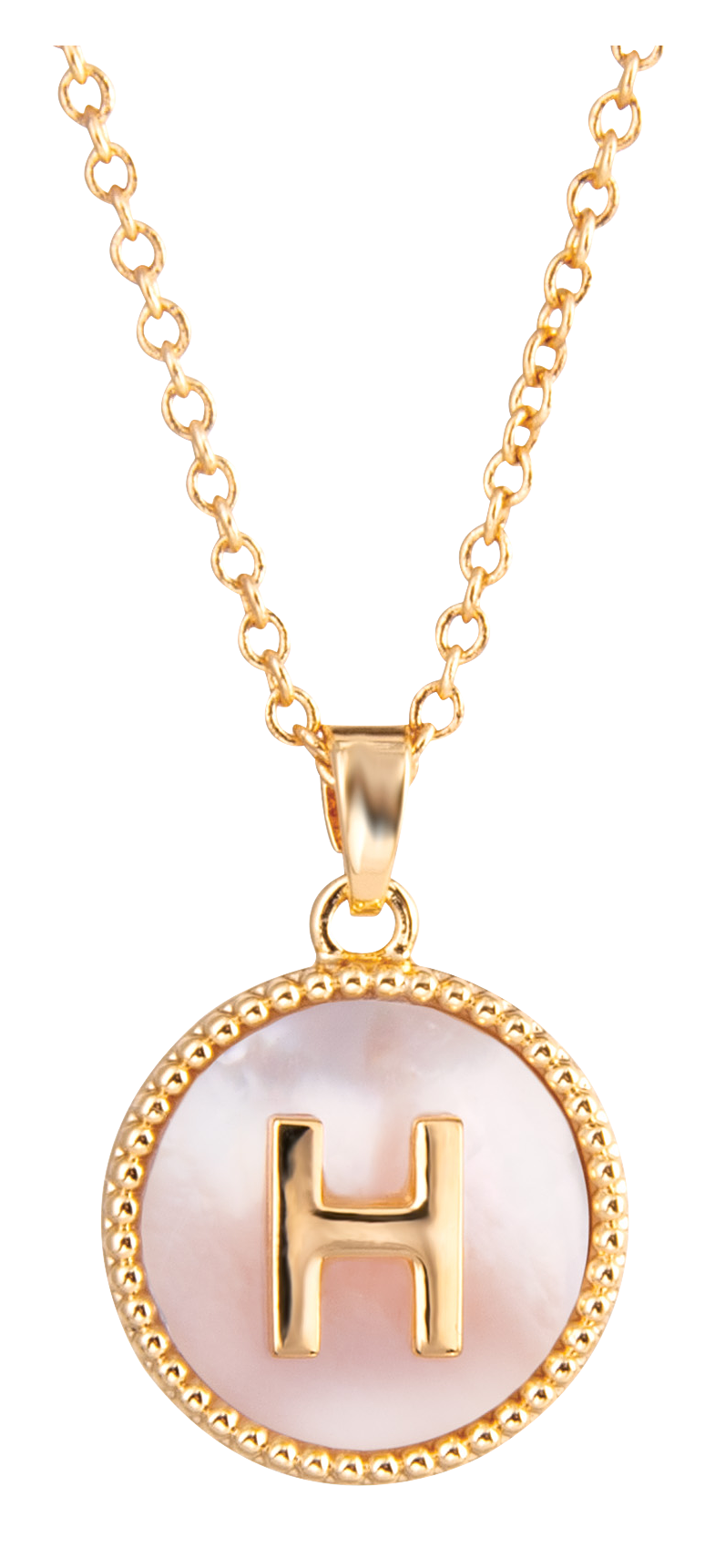 AMANDA BLU Mother of Pearl H Initial Necklace