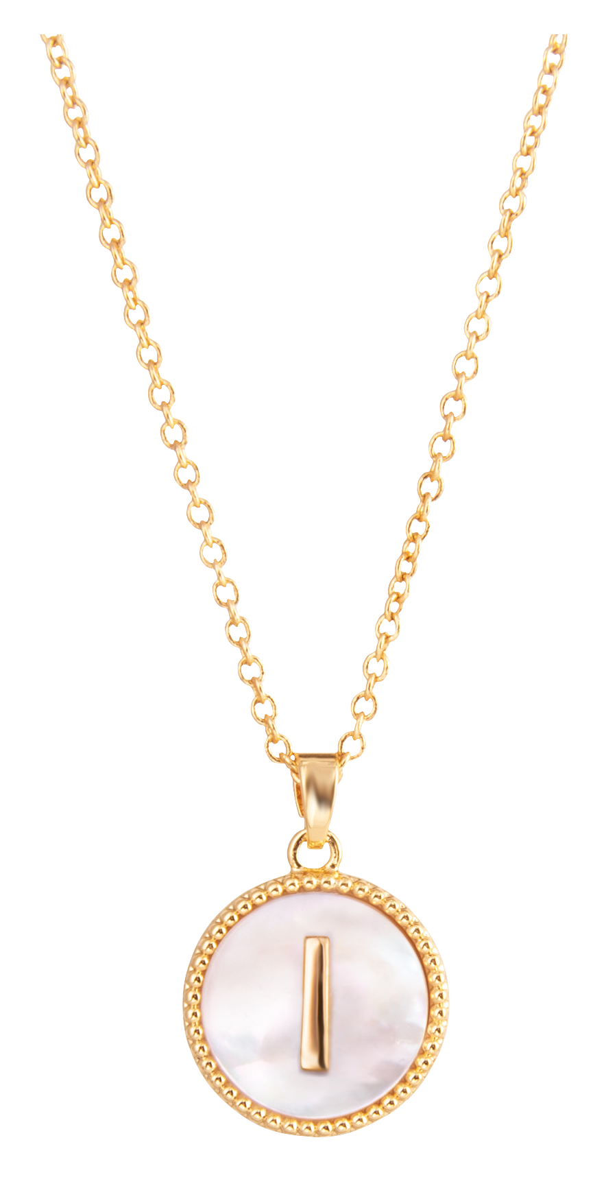 AMANDA BLU Mother of Pearl I Initial Necklace