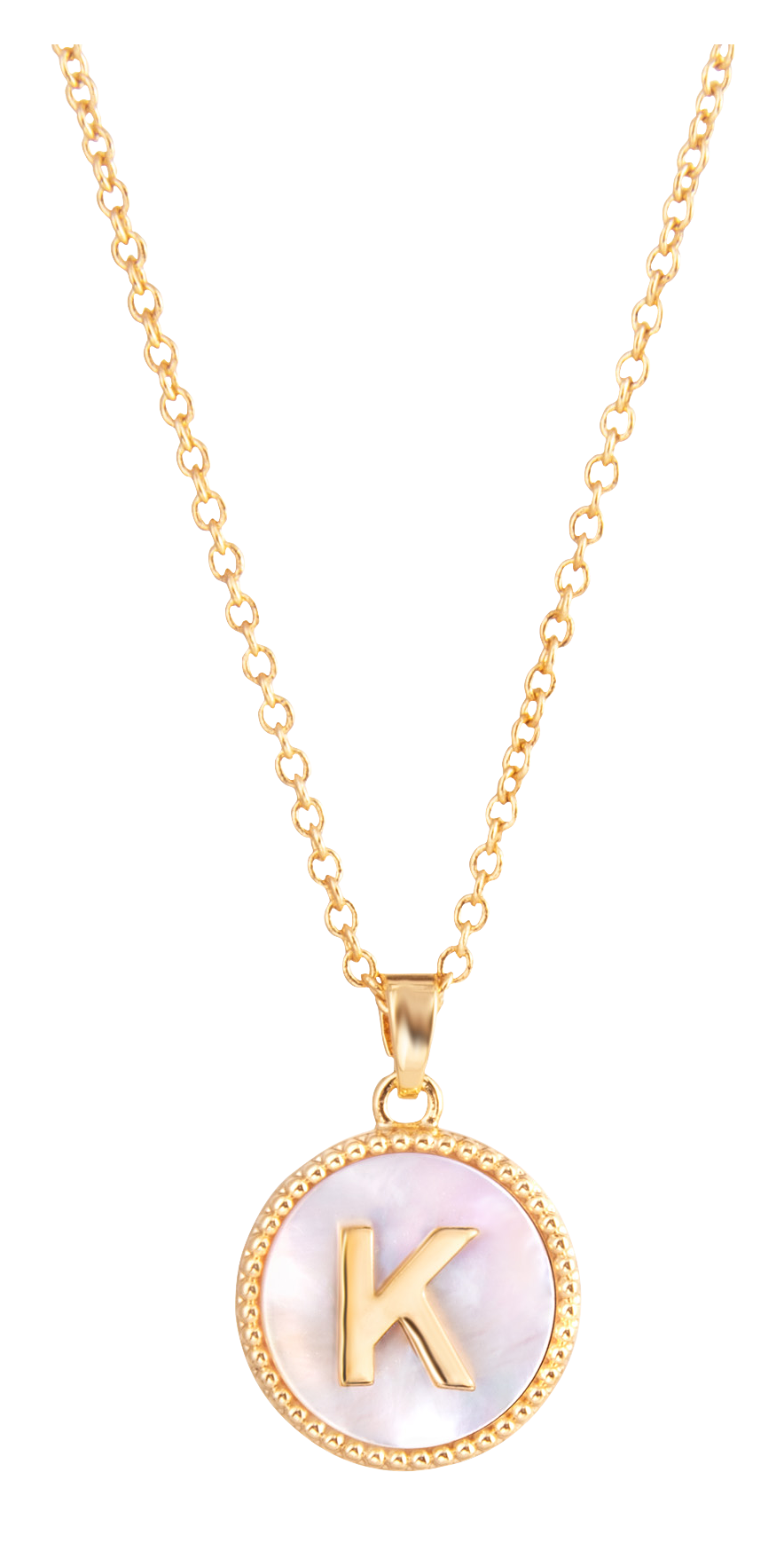 Amanda Blu Mother of Pearl K Initial Necklace