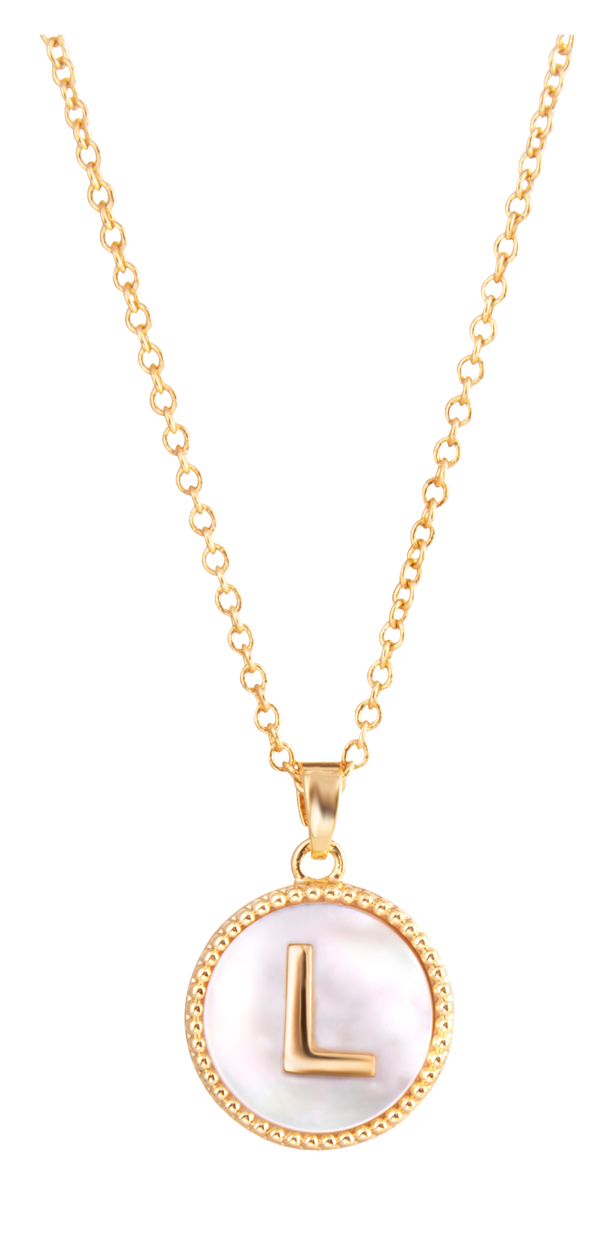 AMANDA BLU Mother of Pearl L Initial Necklace
