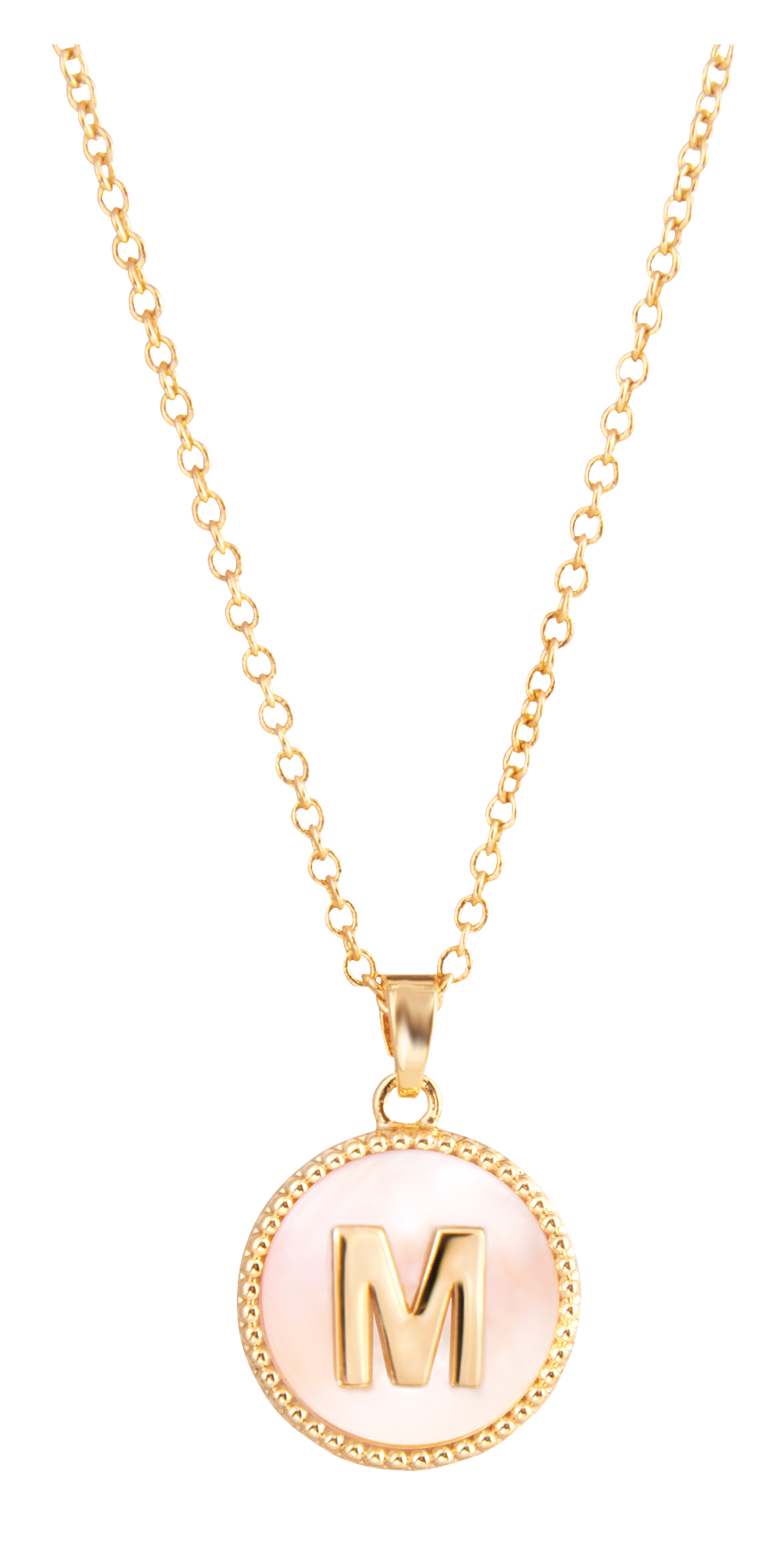 AMANDA BLU Mother of Pearl M Initial Necklace