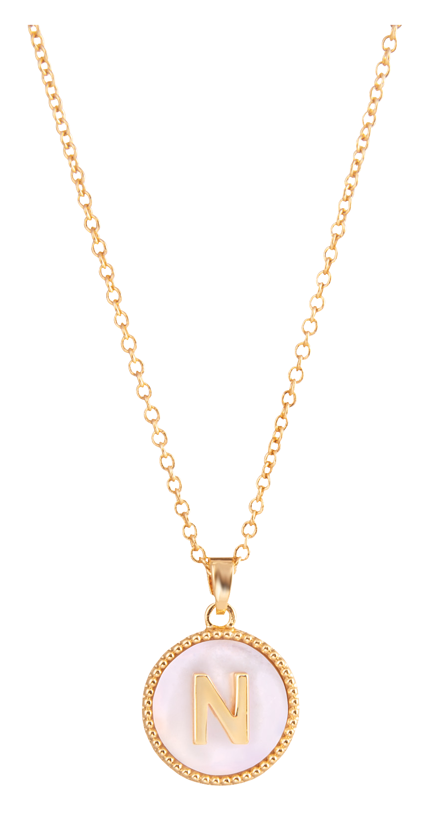 AMANDA BLU Mother of Pearl N Initial Necklace