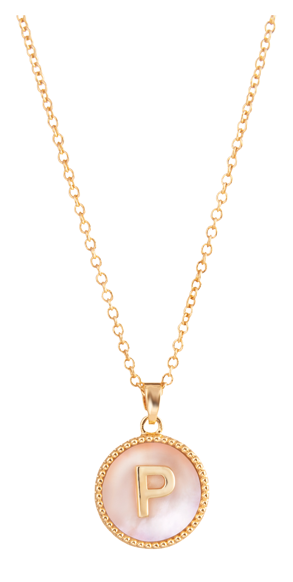 AMANDA BLU Mother of Pearl P Initial Necklace