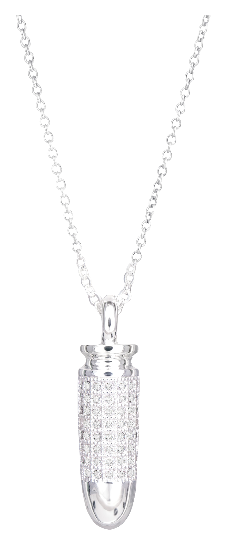 Image of Amanda Blu Silver Cubic Zirconia Bullet Necklace