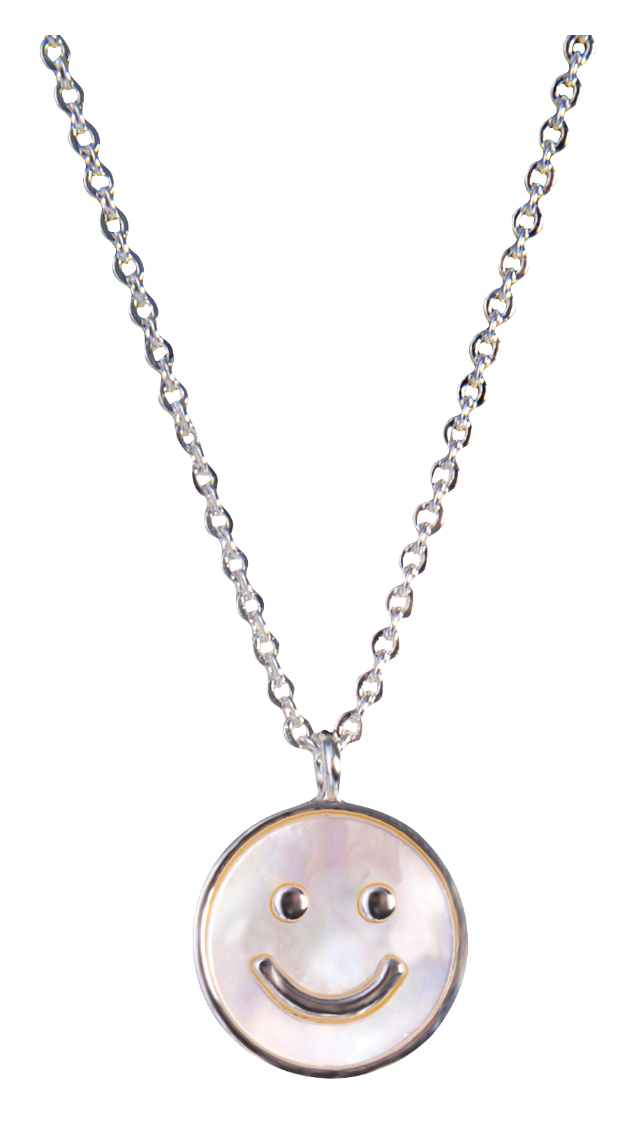AMANDA BLU White Mother of Pearl Smiley Face Necklace