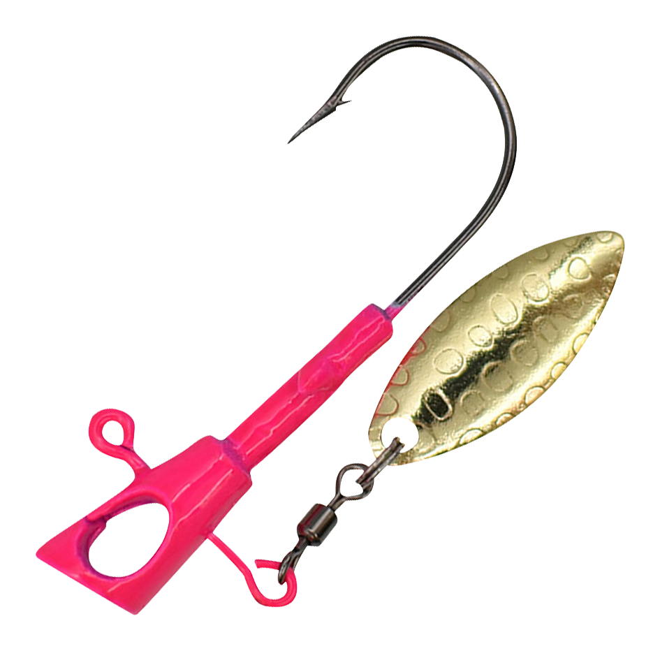 Crappie Magnet Fin Spin Eye Hole Scent Holder Jighead - Pink - 1/8 oz.