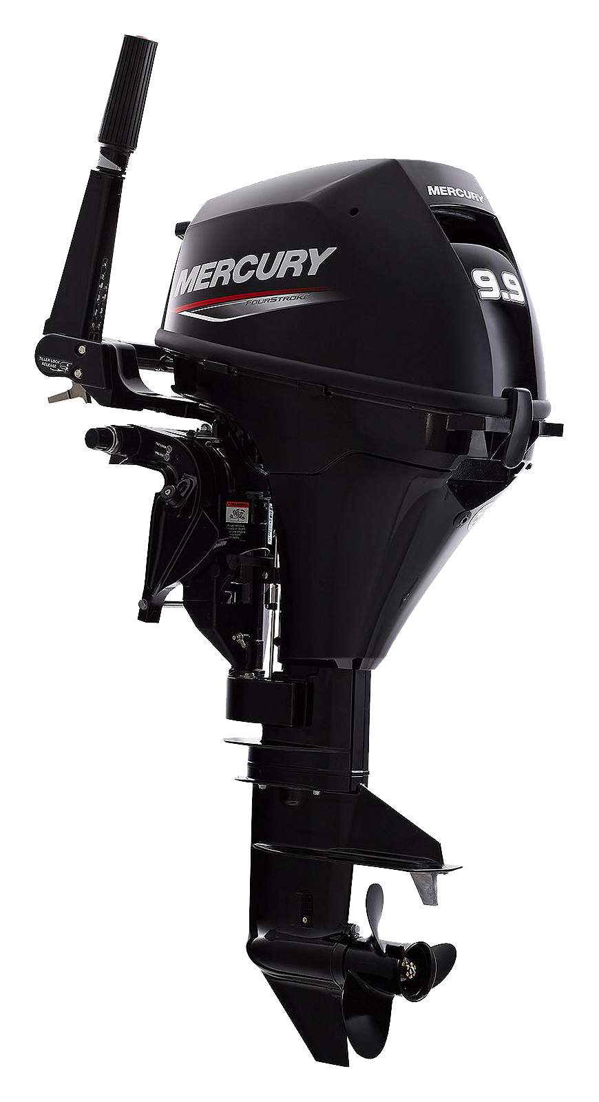 Image of "Mercury 9.9hp Tiller FourStroke Outboard Motor, 25"" Shaft"