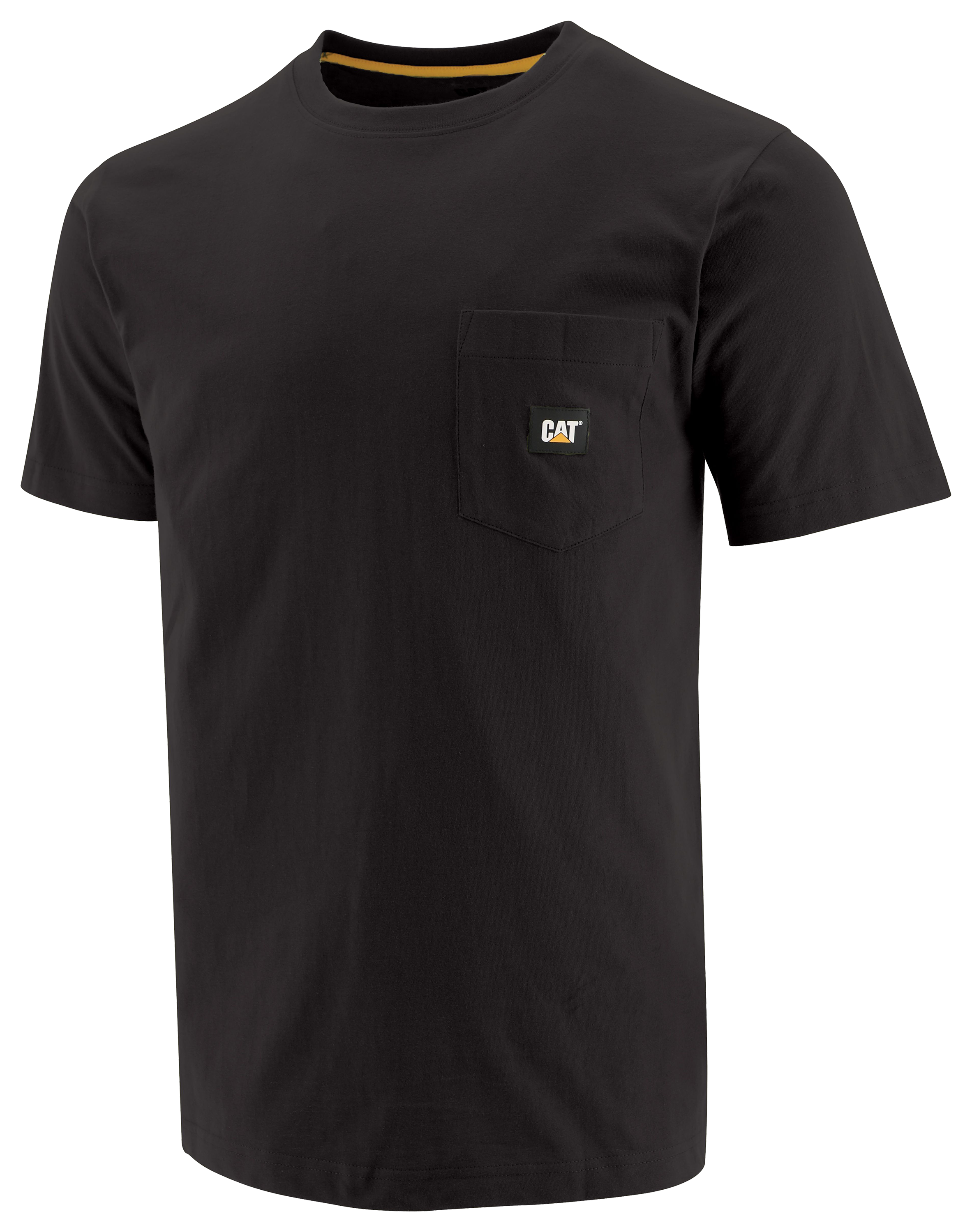 Image of CAT Workwear Label Pocket Short-Sleeve T-Shirt for Men - Black