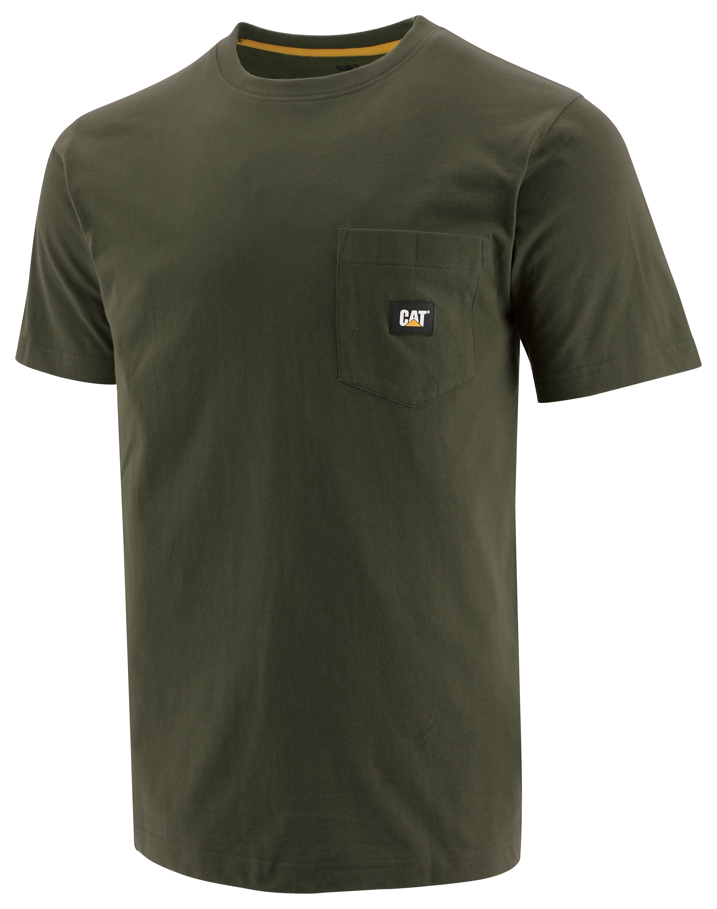 Image of CAT Workwear Label Pocket Short-Sleeve T-Shirt for Men - Army Moss - M