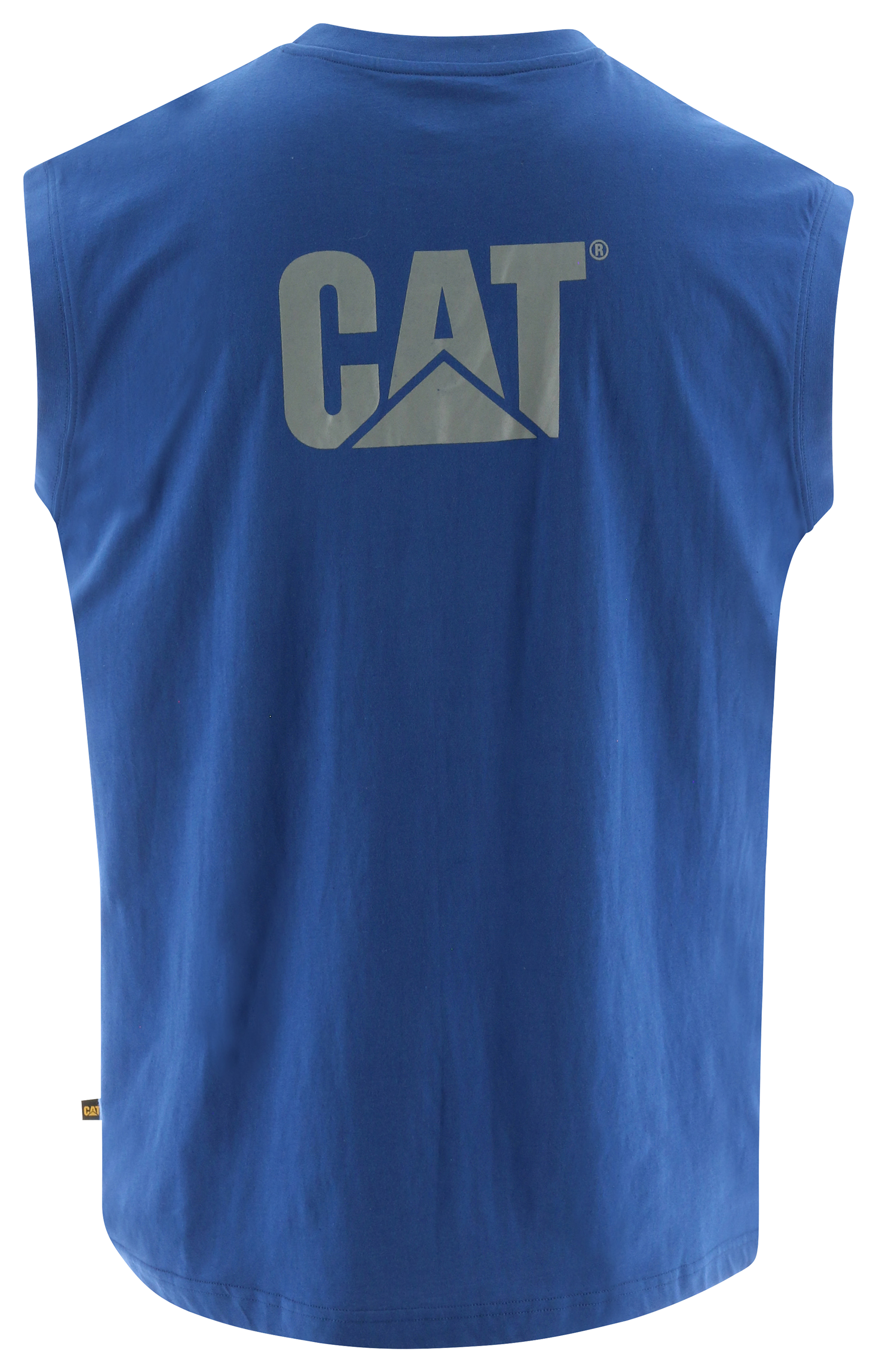 Image of CAT Workwear Trademark Sleeveless Pocket T-Shirt for Men - Bright Blue