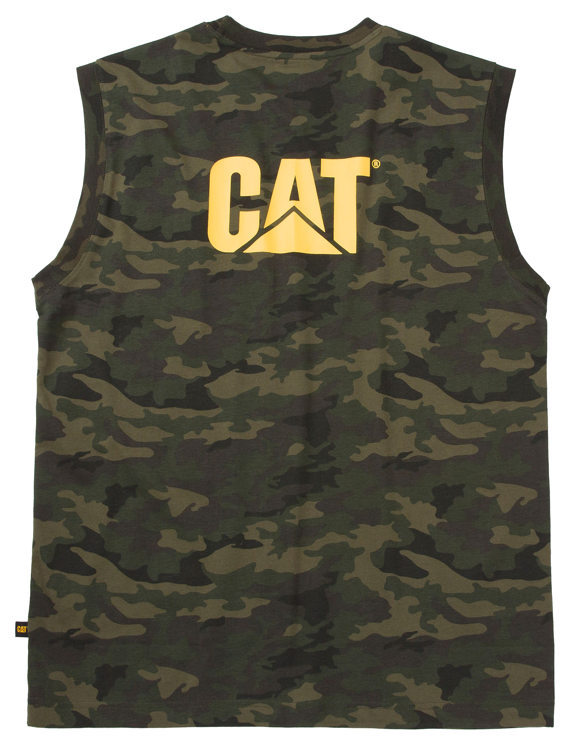 Image of CAT Workwear Trademark Sleeveless Pocket T-Shirt for Men - Night Camo