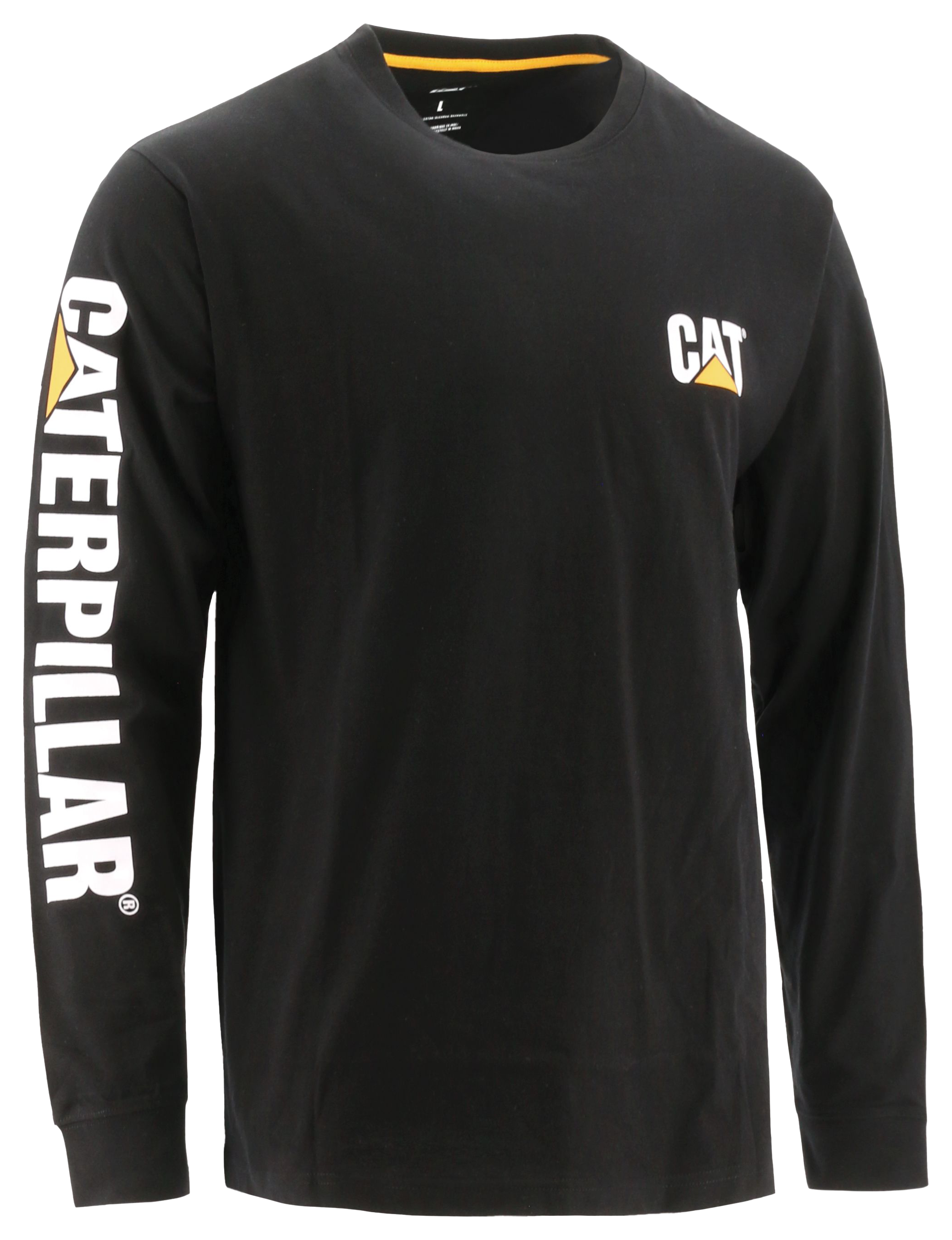 Image of CAT Workwear Caterpillar Trademark Banner Long-Sleeve Tee for Men - Black - LT
