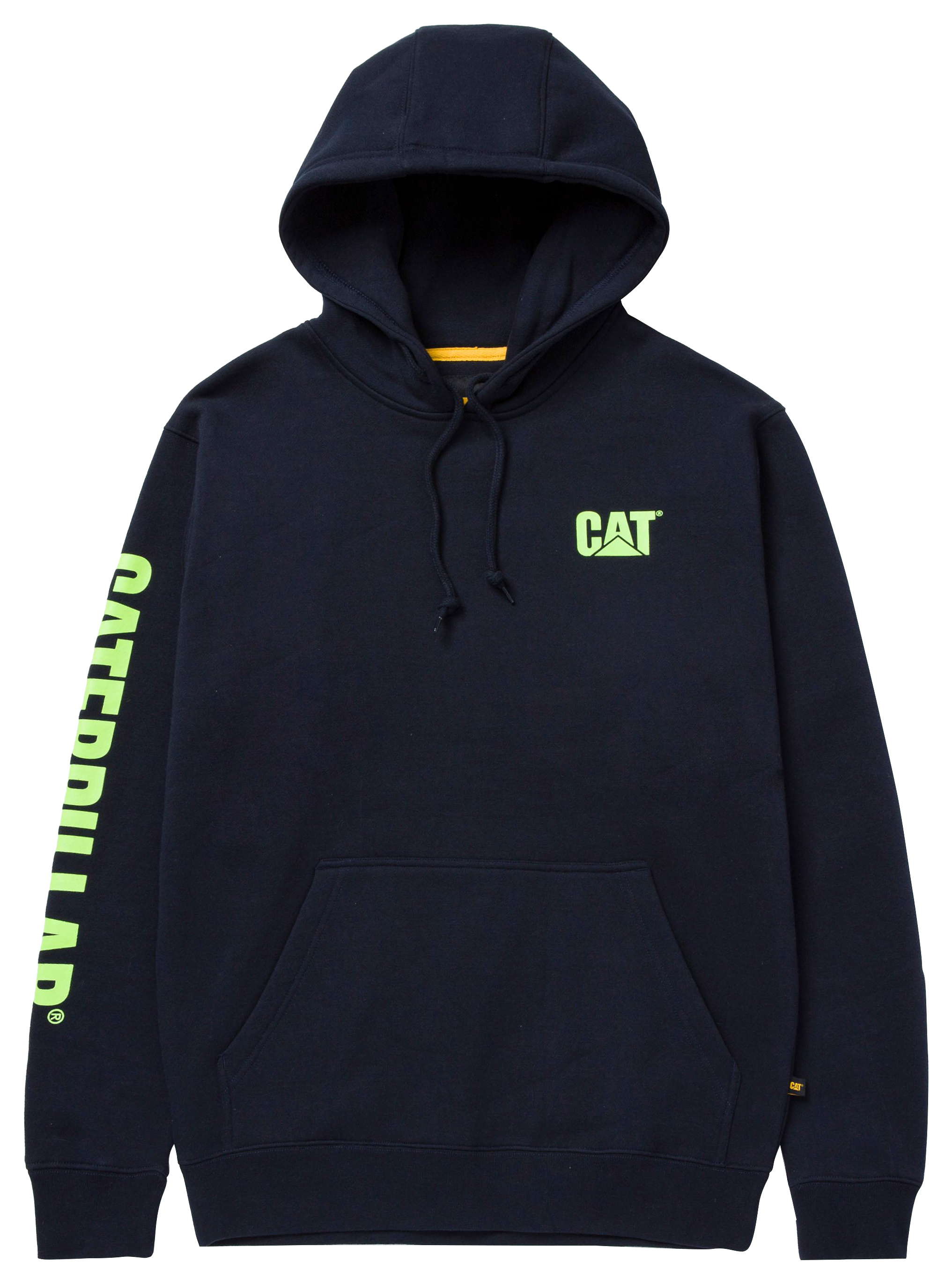 Image of CAT Workwear Banner Hooded Long-Sleeve Sweatshirt for Men - Eclipse Hi-Vis Yellow
