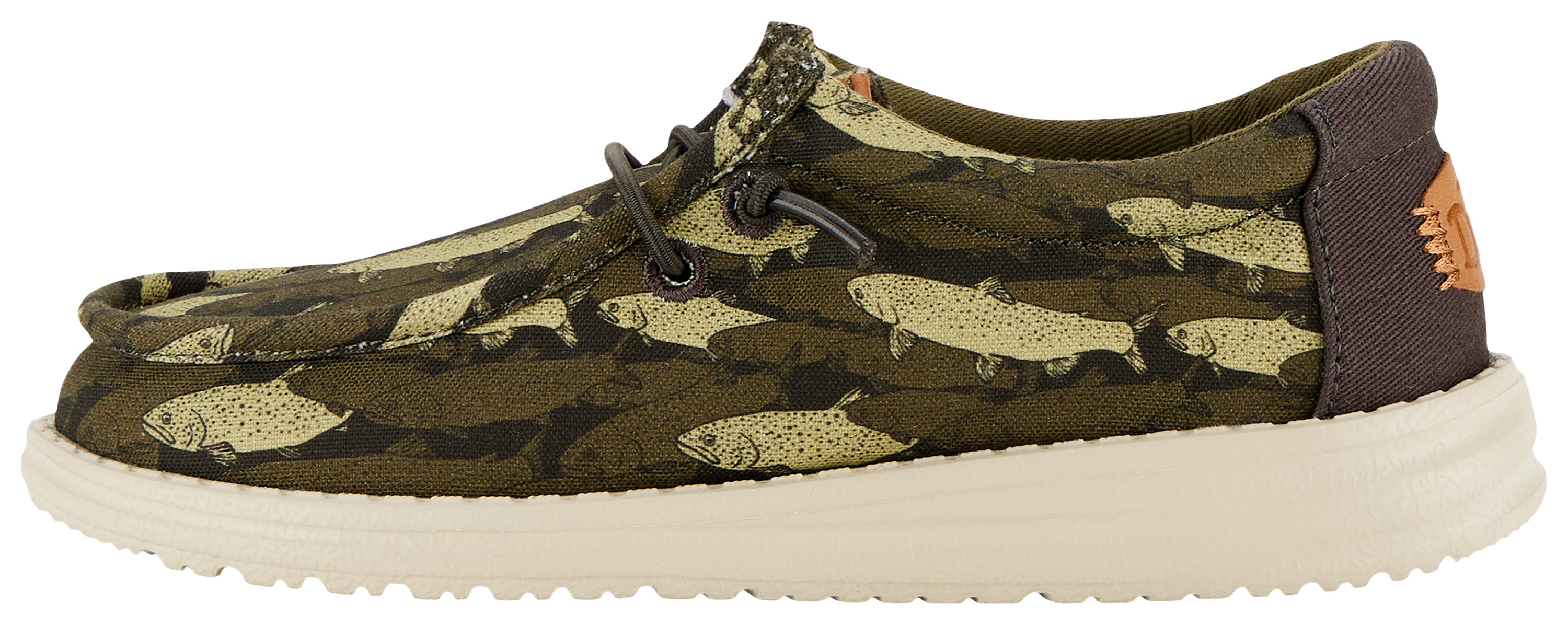 HEYDUDE Wally Y Fish Camo Canvas Shoes for Kids