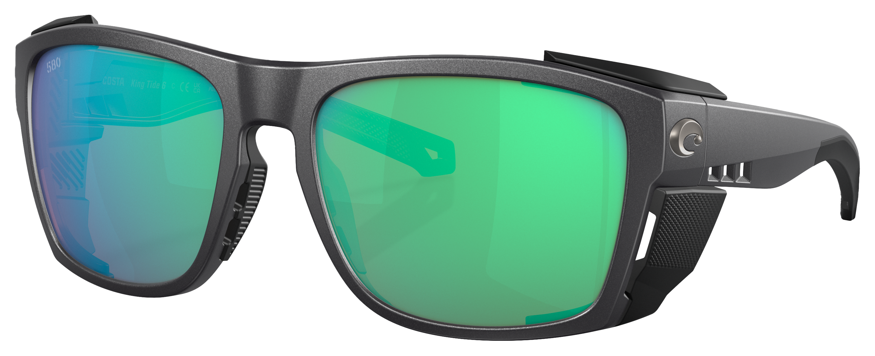 Image of Costa Del Mar King Tide 6 580G Glass Polarized Sunglasses - Black Pearl/Green Mirror - X-Large