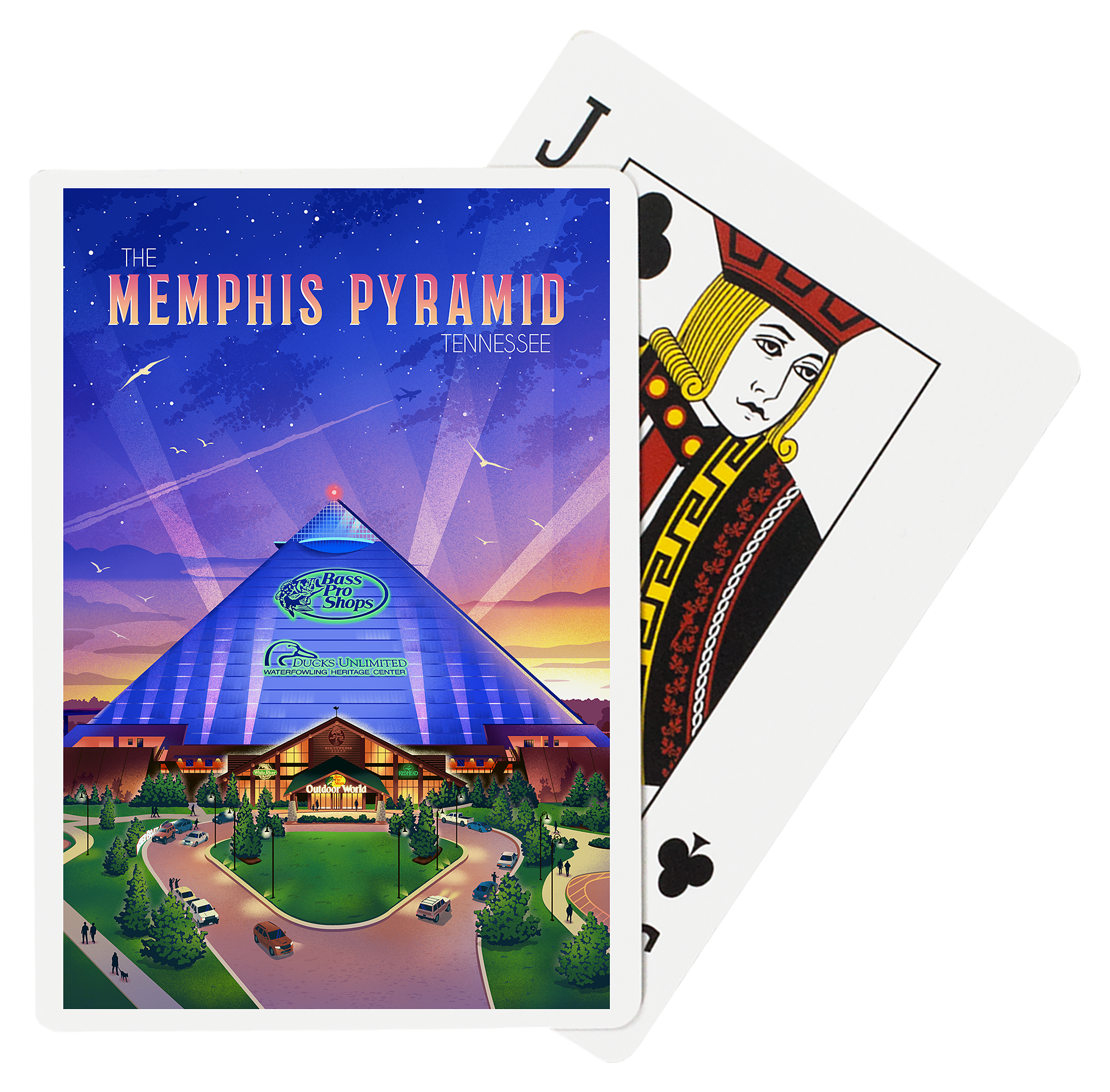 Image of Lantern Press The Memphis Pyramid Tennessee Playing Cards