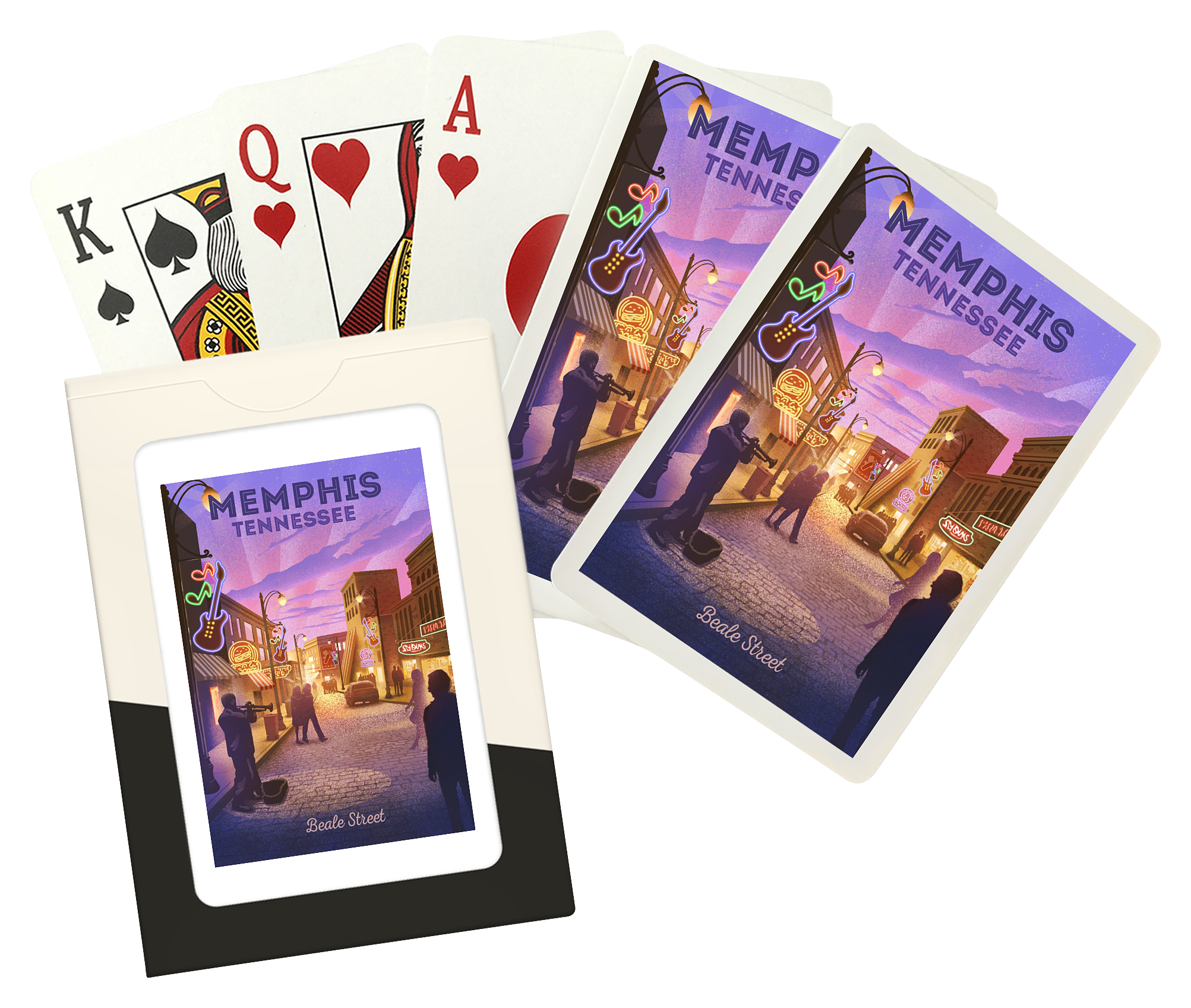 Image of Lantern Press Memphis Tennessee Beale Street Playing Cards