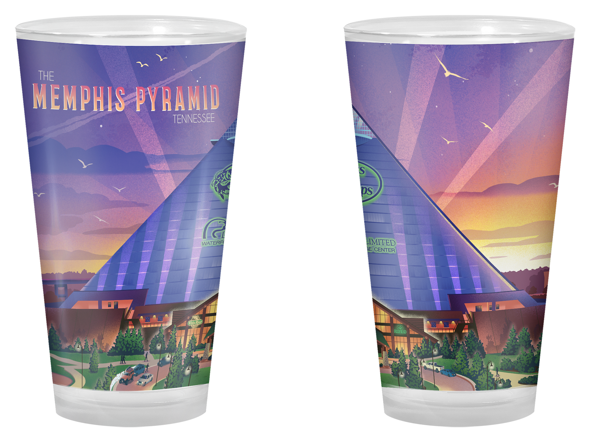 Image of Lantern Press Memphis Pyramid Pint Glass