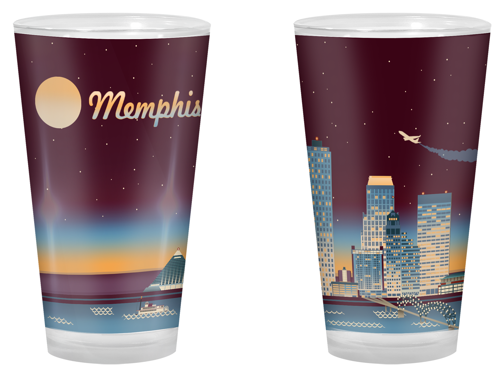 Image of Lantern Press Memphis Retro Pint Glass