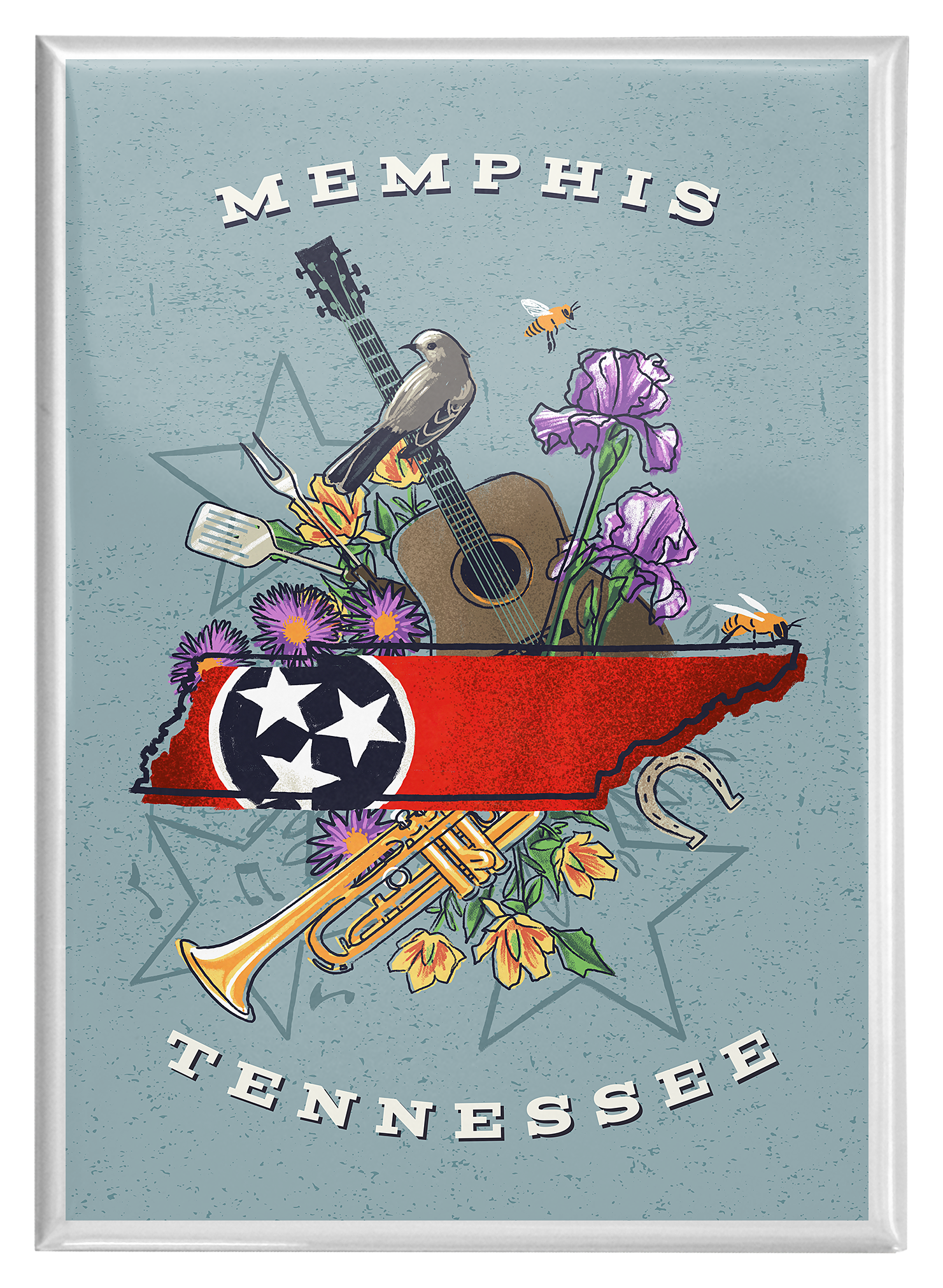 Image of Lantern Press Memphis Tennessee State Treasure Trove Magnet