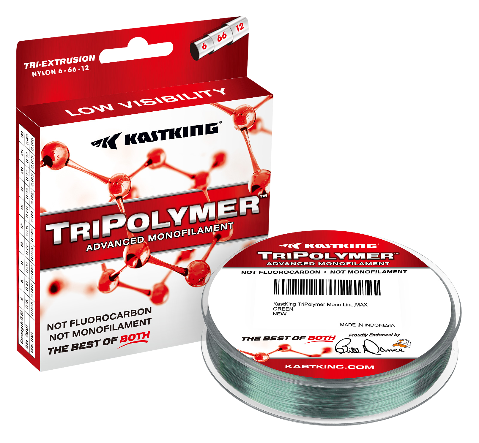 Image of KastKing TriPolymer Advanced Monofilament Fishing Line - Max Green - 6 lb.