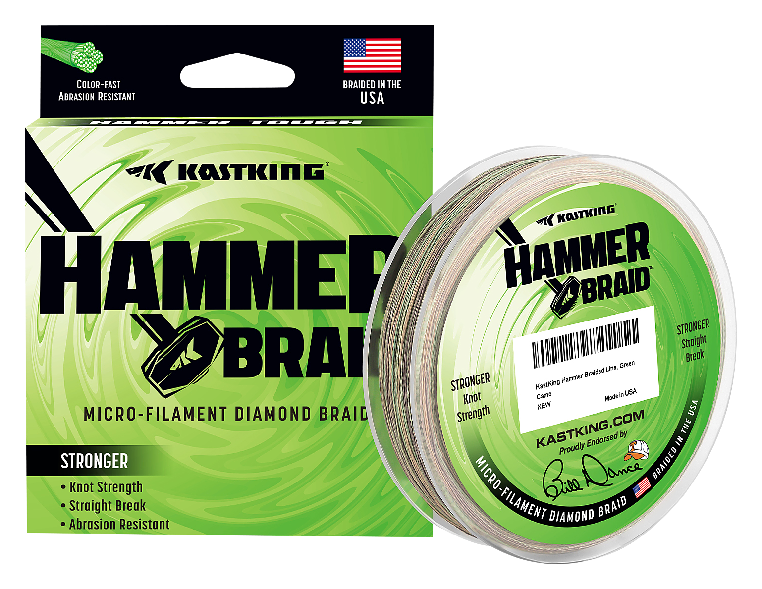 Image of KastKing Hammer Braid Fishing Line - Green Camo - 10 lb.