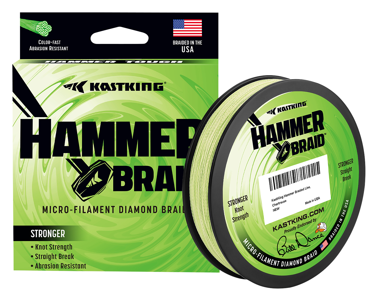 Image of KastKing Hammer Braid Fishing Line - Chartreuse - 8 lb.